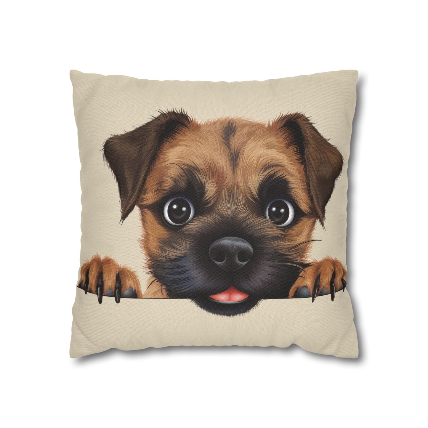 Border Terrier Throw Pillowcase — Adorable Puppy Decorative Pillow Cover