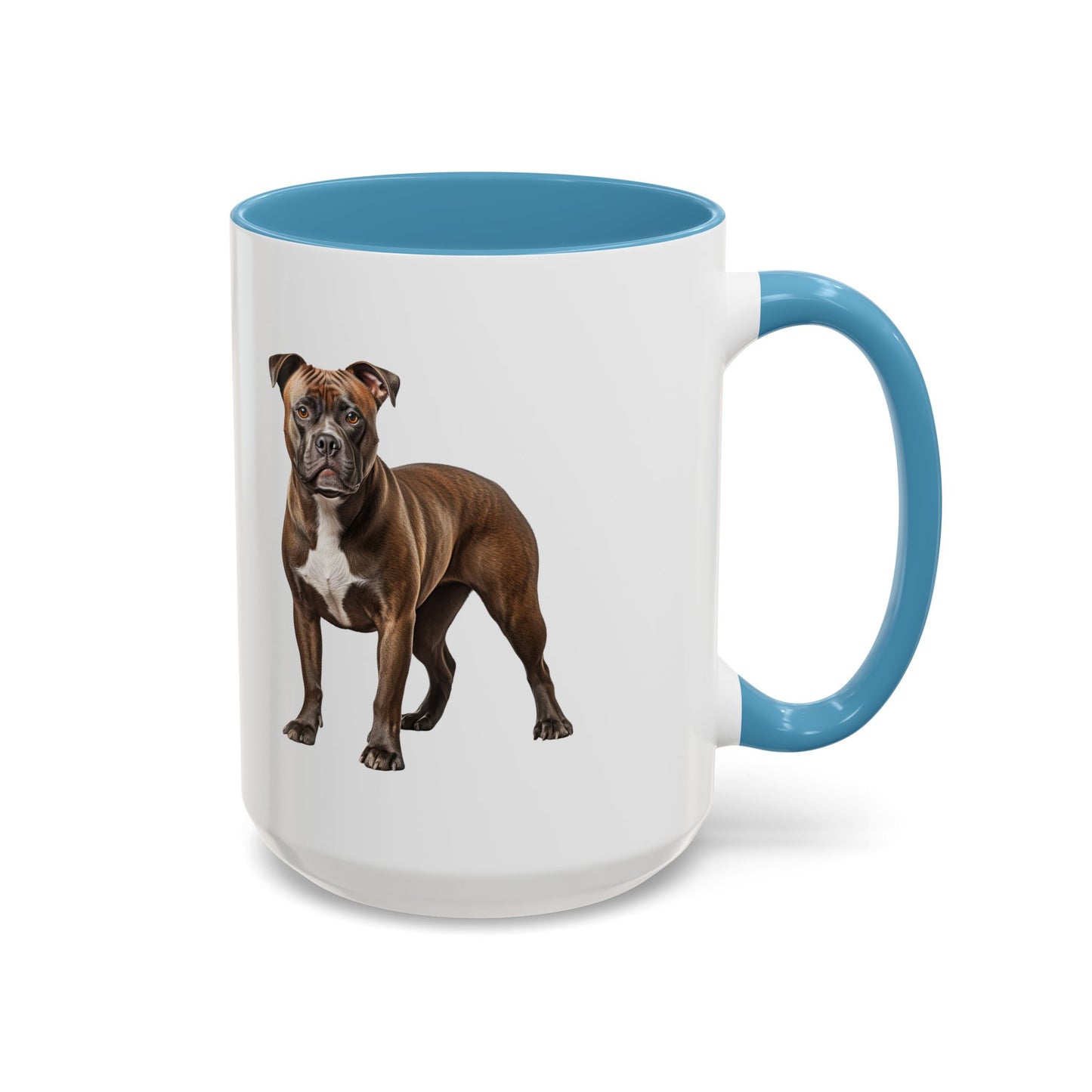 staffordshire-bull-terrier Accent Coffee Mug — Cute Brown Boxer Dog Illustration (11/15 oz)