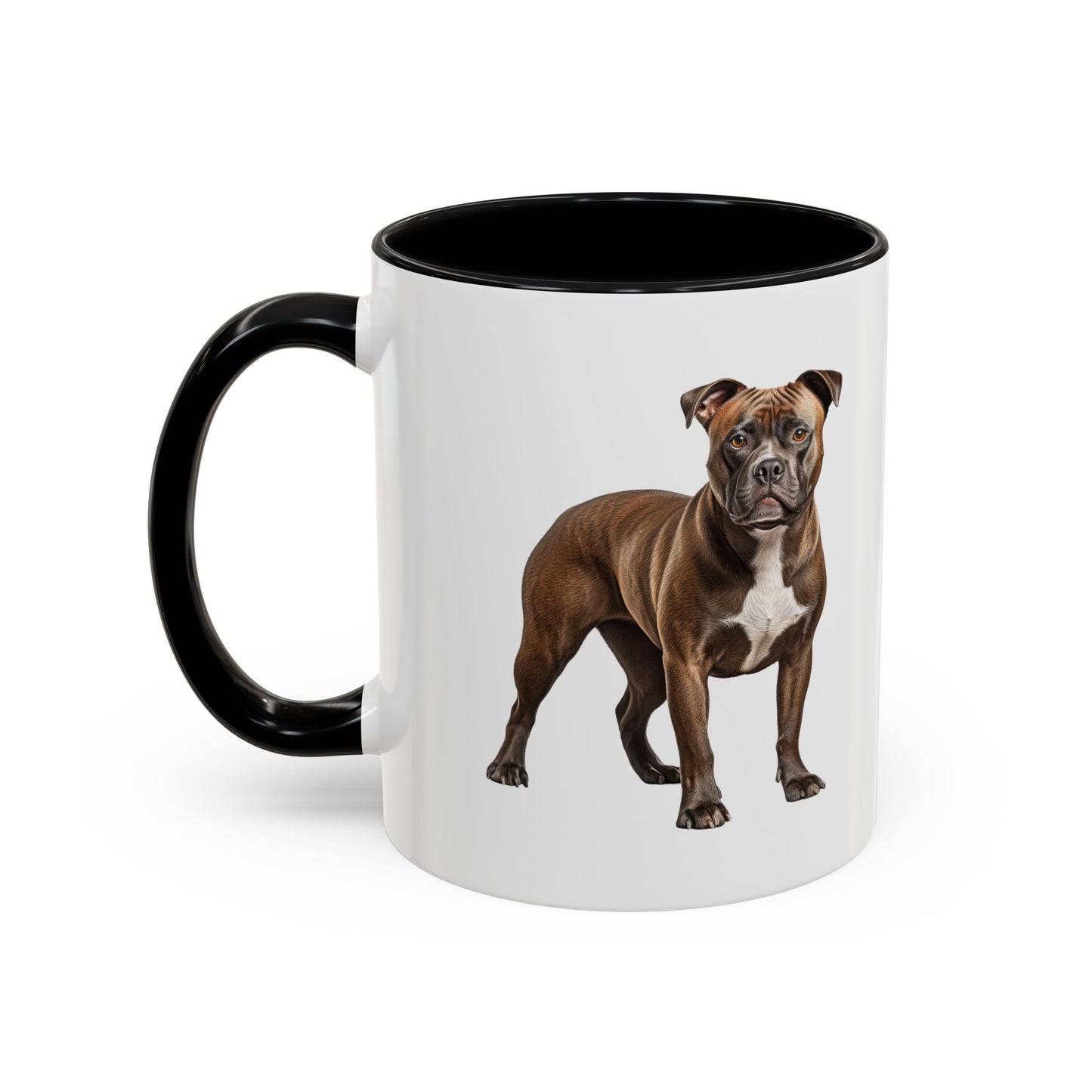 staffordshire-bull-terrier Accent Coffee Mug — Cute Brown Boxer Dog Illustration (11/15 oz)