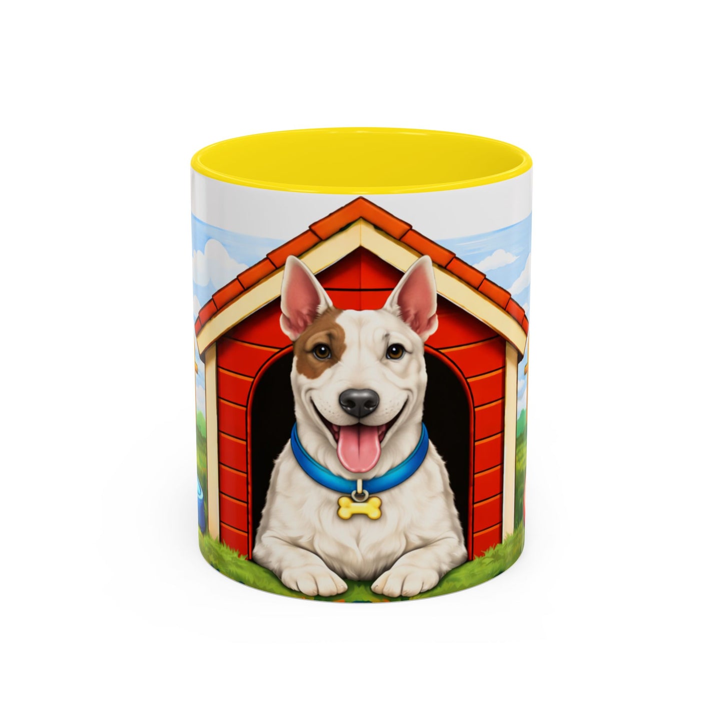 Bull Terrier — Red Doghouse Accent Mug (11/15oz)
