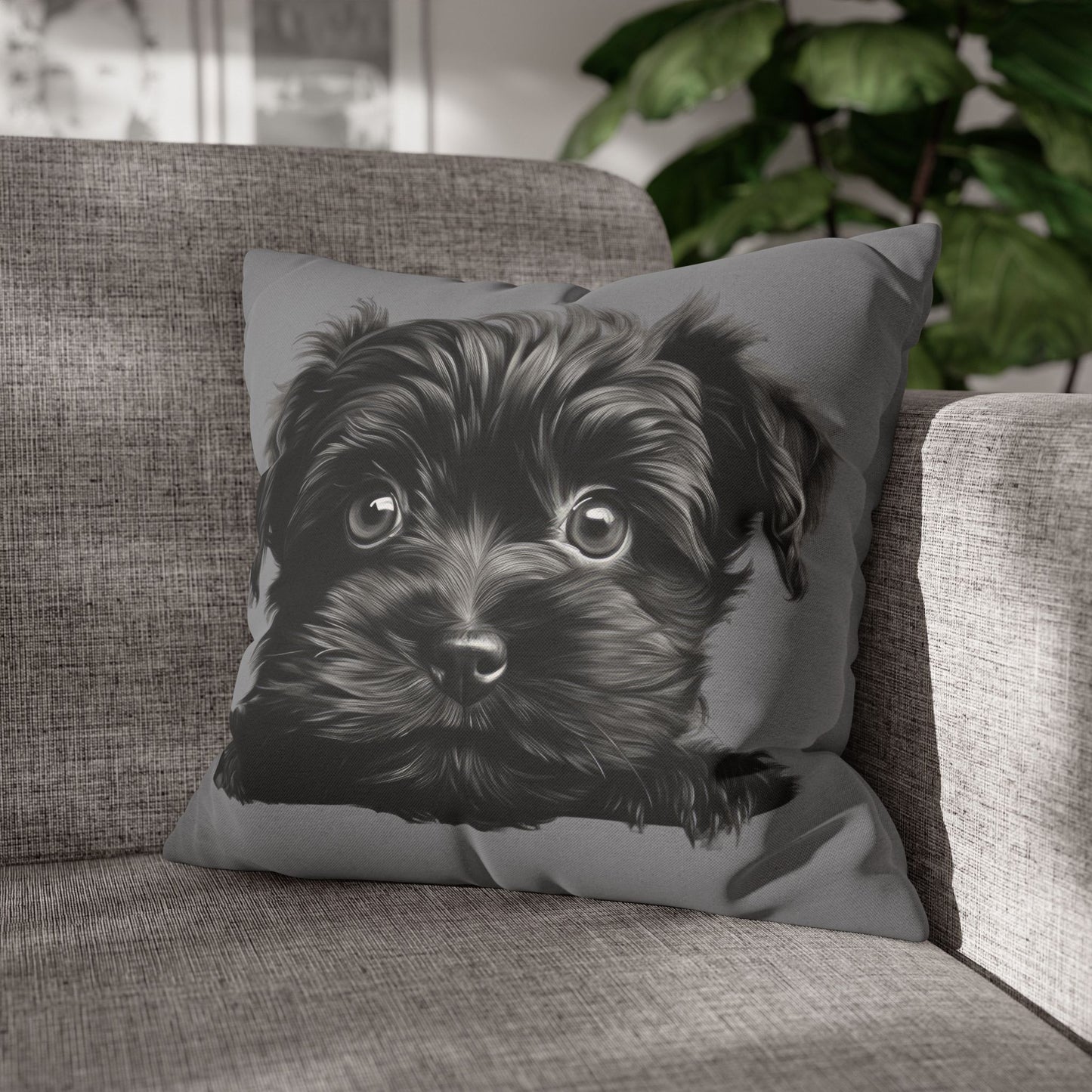 Affenpinscher Face Throw Pillowcase — Cute Dog Decorative Cushion Cover