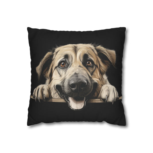 Anatolian Shepherd Pillowcase — Playful Peeking Puppy Decorative Pillow Cover