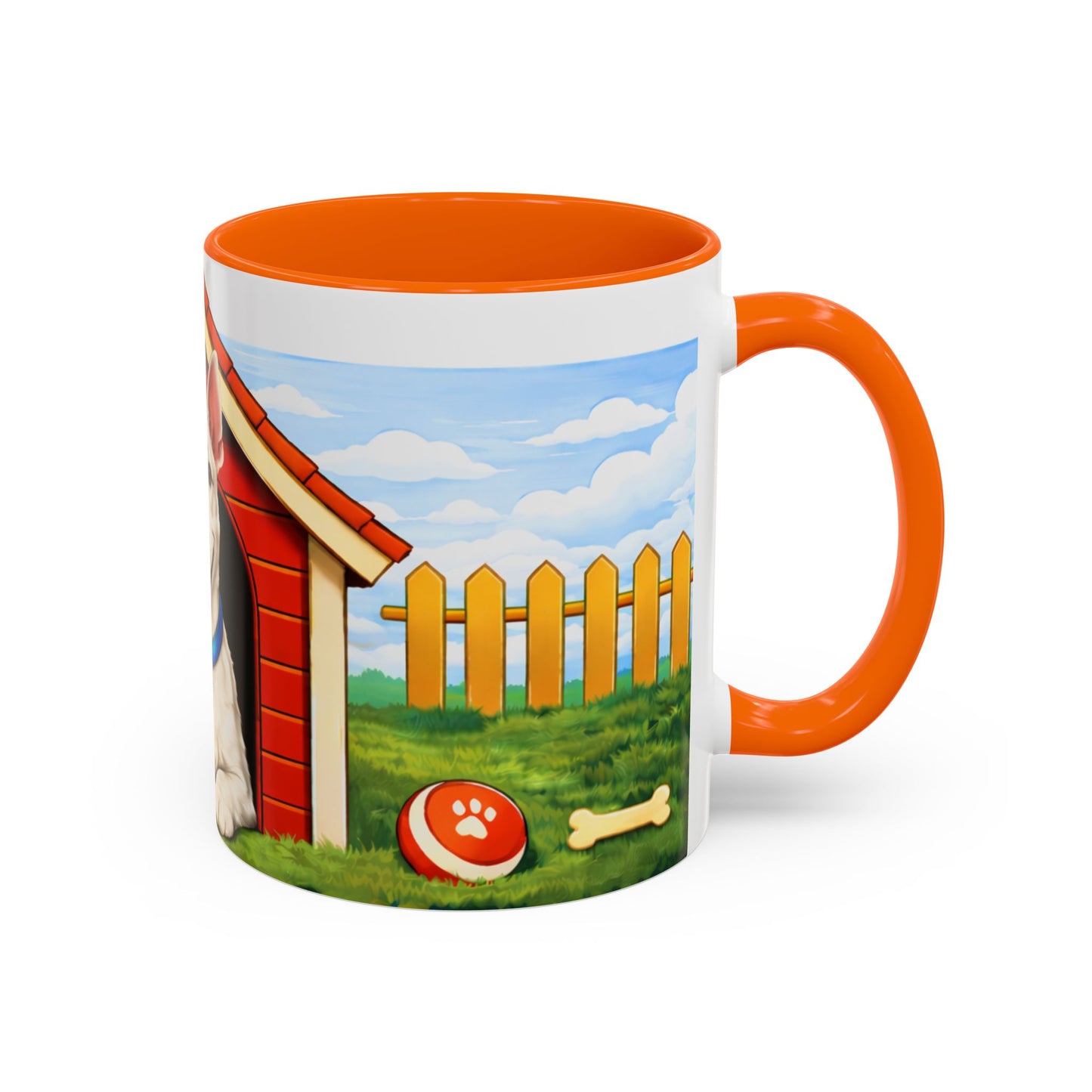 Bull Terrier — Red Doghouse Accent Mug (11/15oz)
