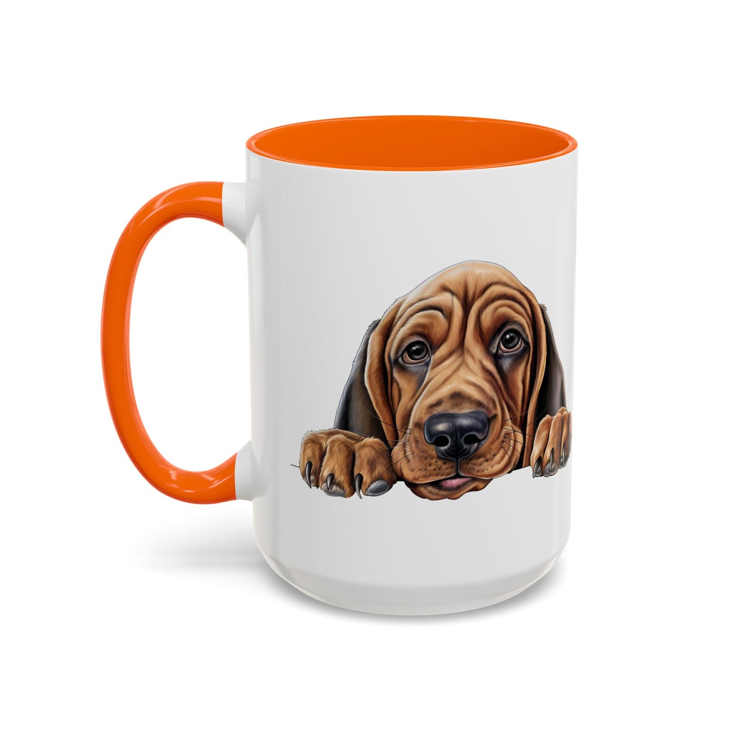 Bloodhound Dog Accent Coffee Mug - Cute Peeking Puppy 11/15oz