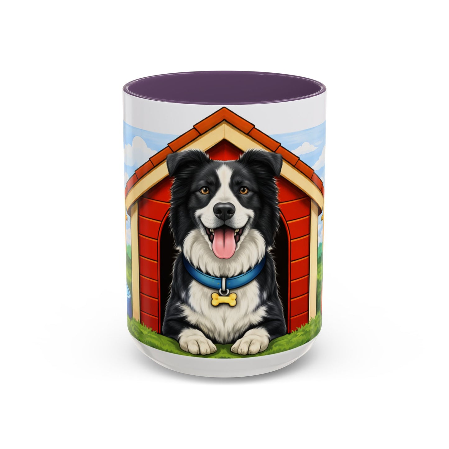 Border Collie  — Red Doghouse Accent Mug (11/15 oz)
