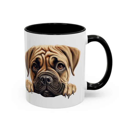 Bullmastiff Accent Coffee Mug – Cute Peeking Mastiff Design (11/15 oz)