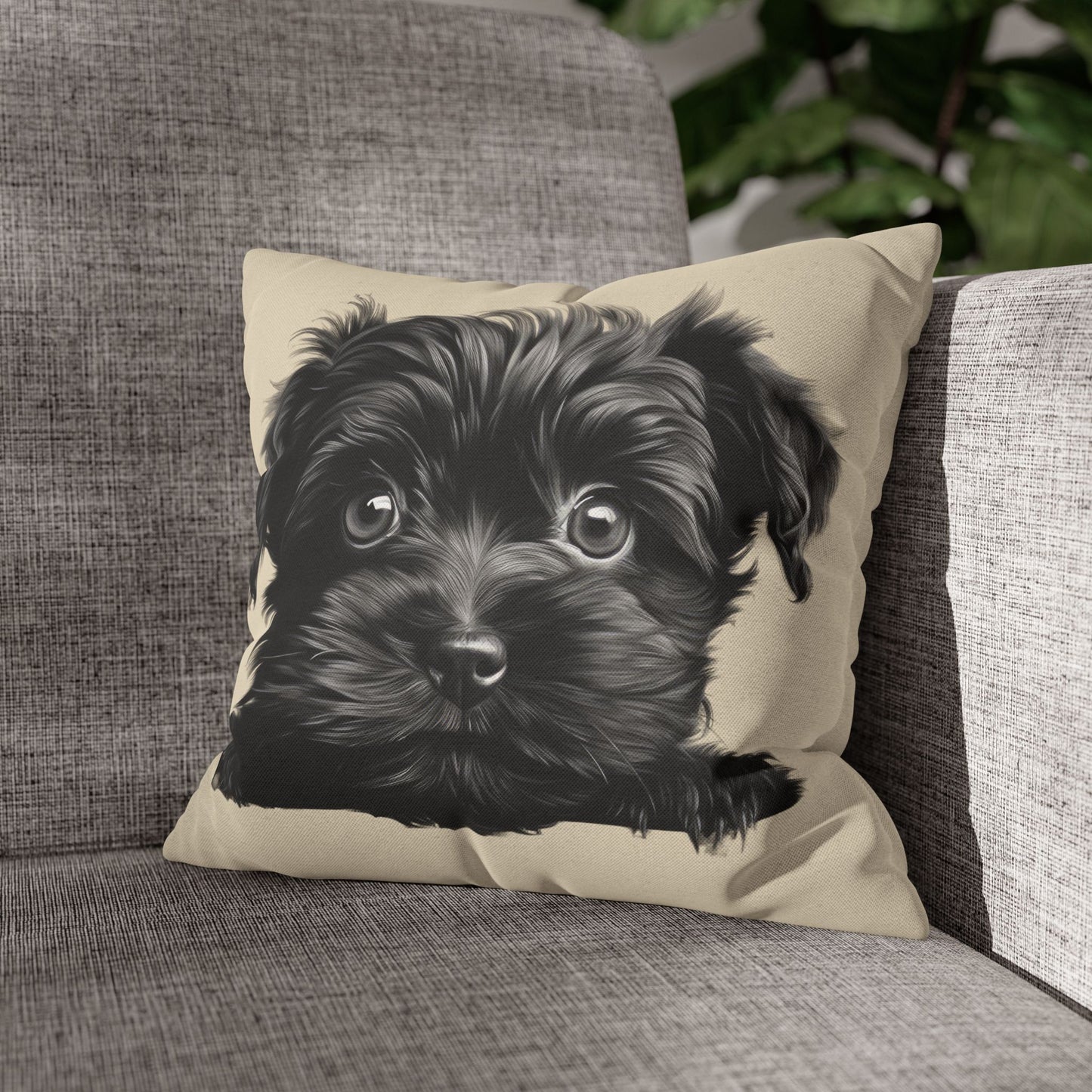Affenpinscher Face Throw Pillowcase — Cute Dog Decorative Cushion Cover