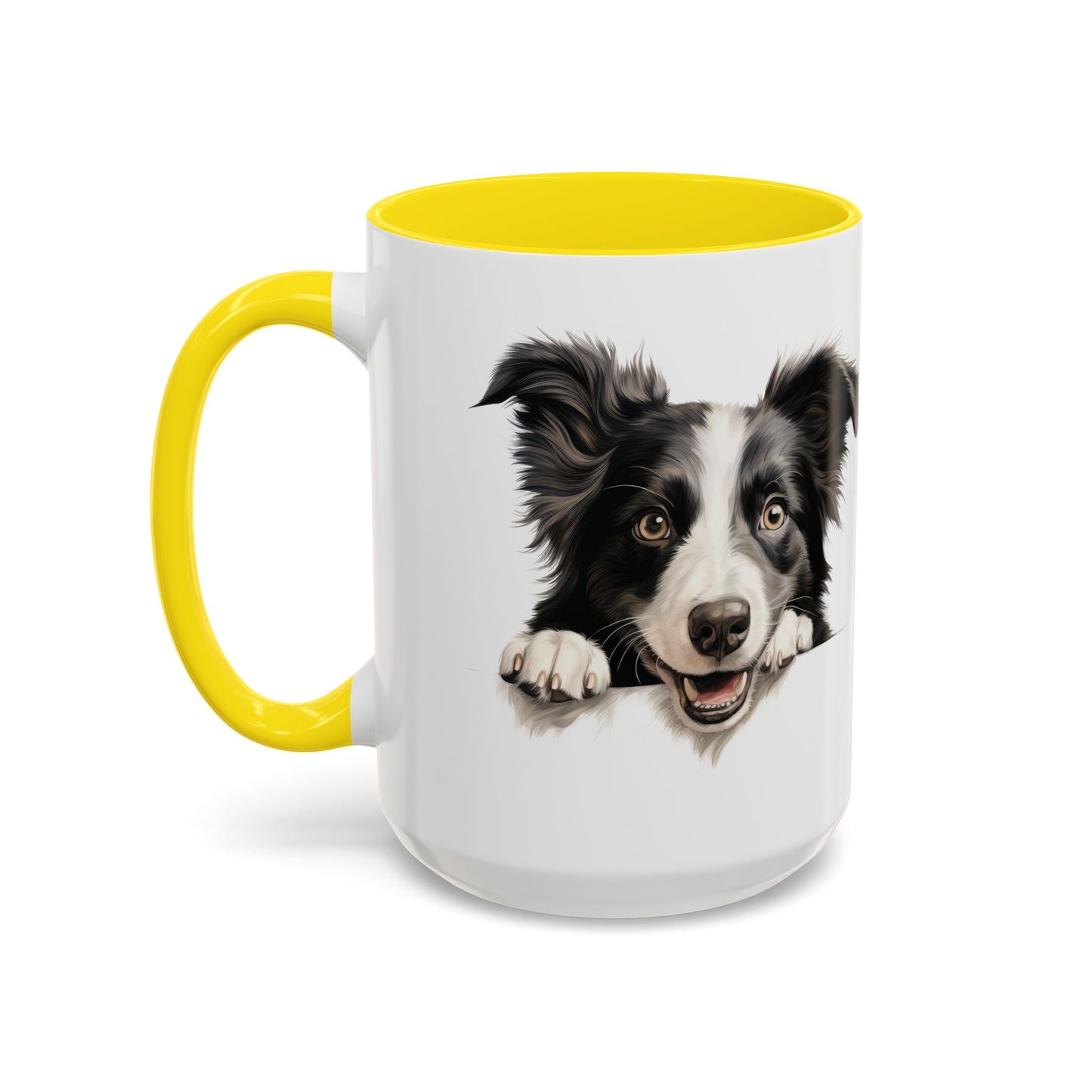 Border Collie Peek Coffee Mug — Cute Dog Lover Accent Mug (11/15oz)