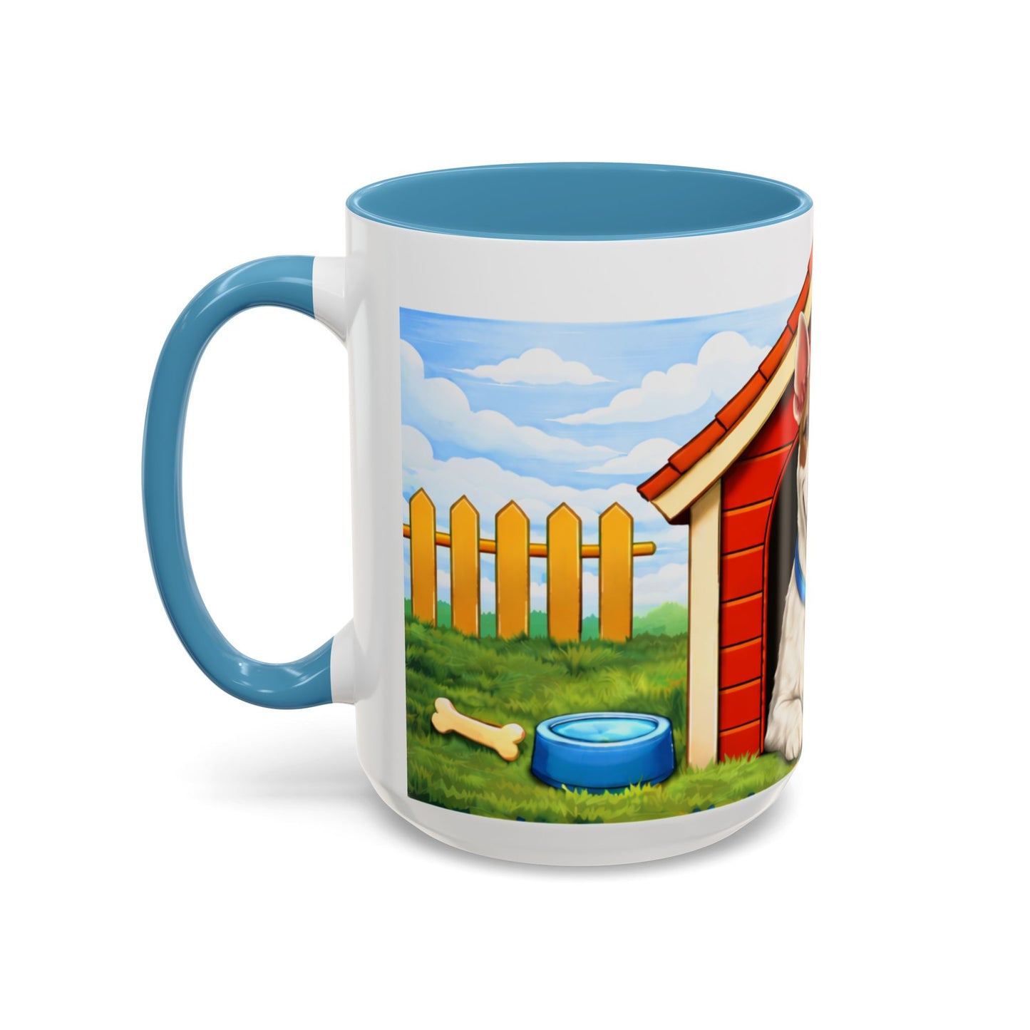 Bull Terrier — Red Doghouse Accent Mug (11/15oz)