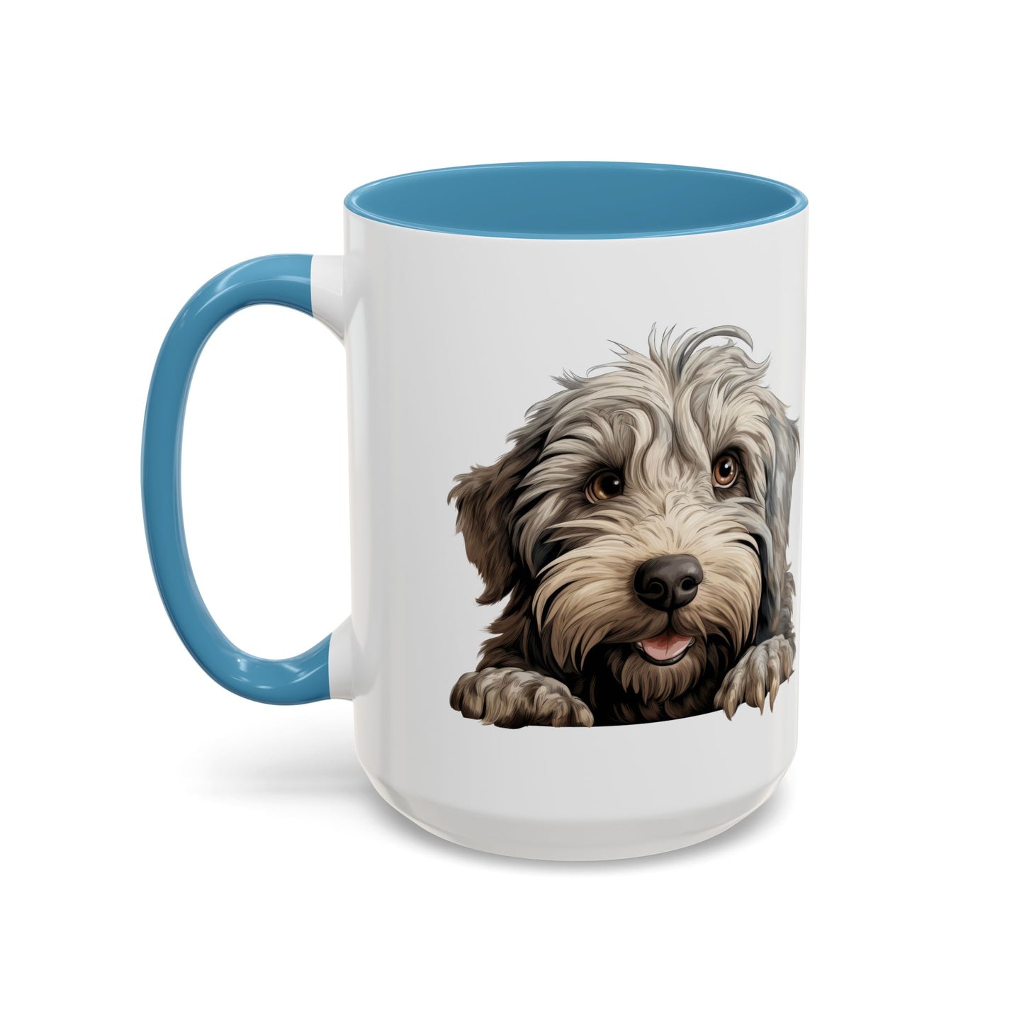 Bergamasco Dog Accent Coffee Mug – Adorable Paw & Face Design (11/15 oz)