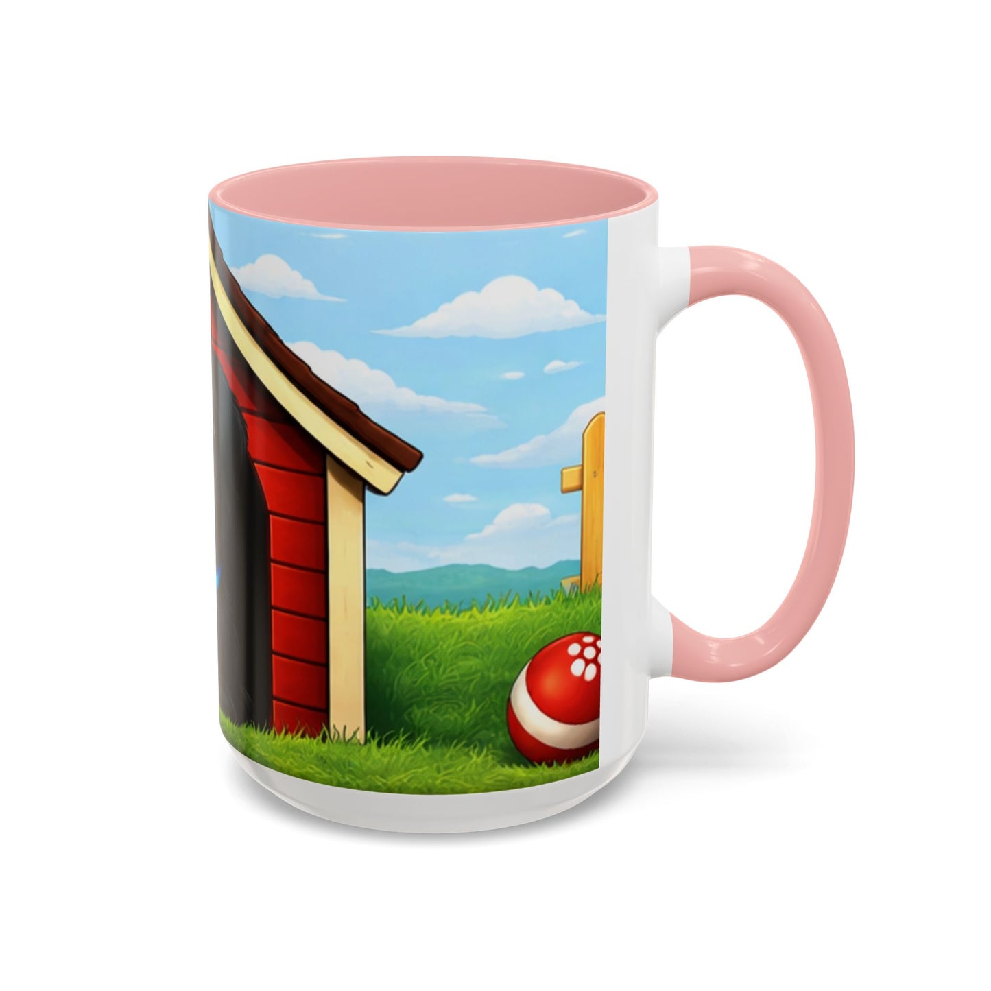 Boston Terrier Dog Mug — "Red Dog House" Accent Coffee Cup (11/15oz)