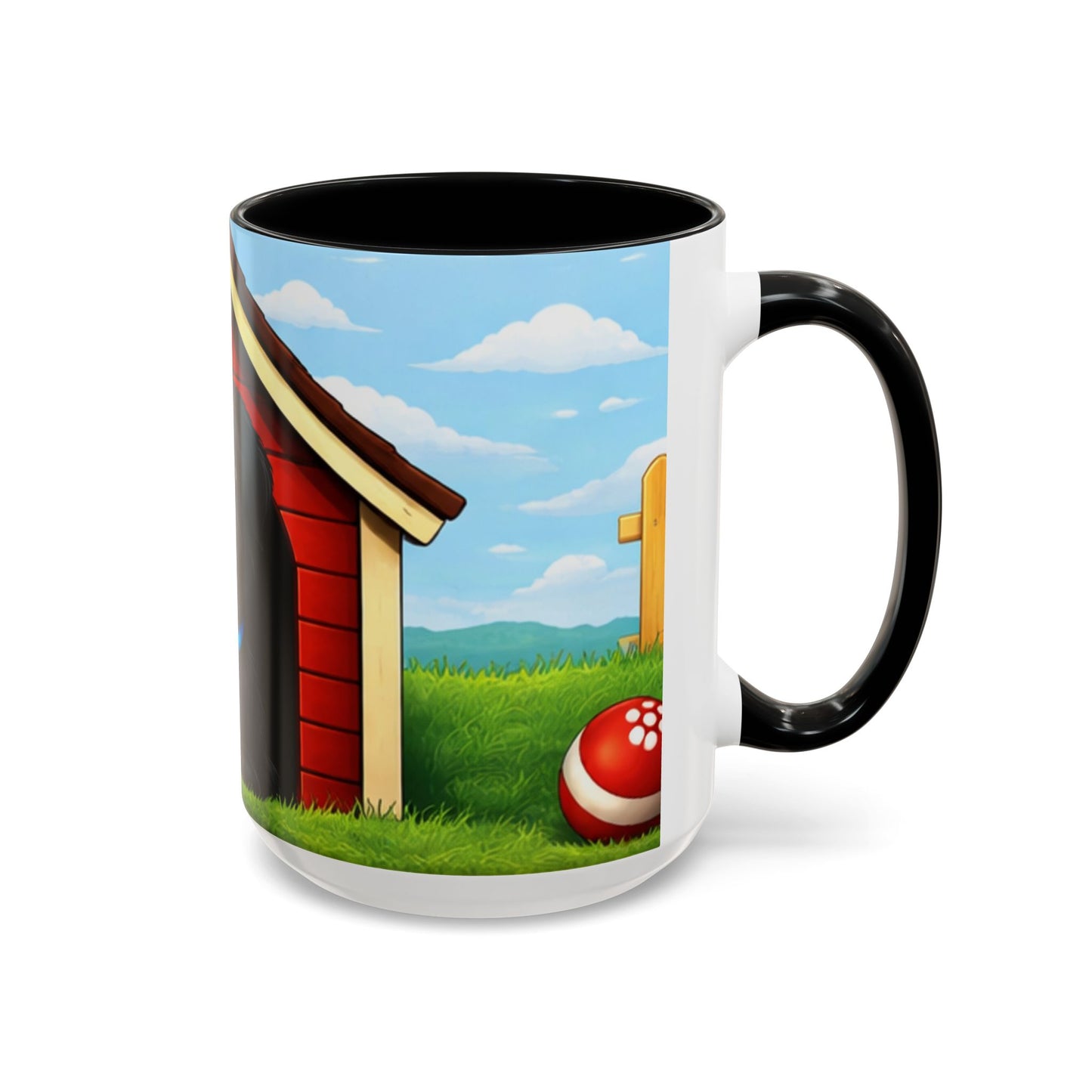 Boston Terrier Dog Mug — "Red Dog House" Accent Coffee Cup (11/15oz)