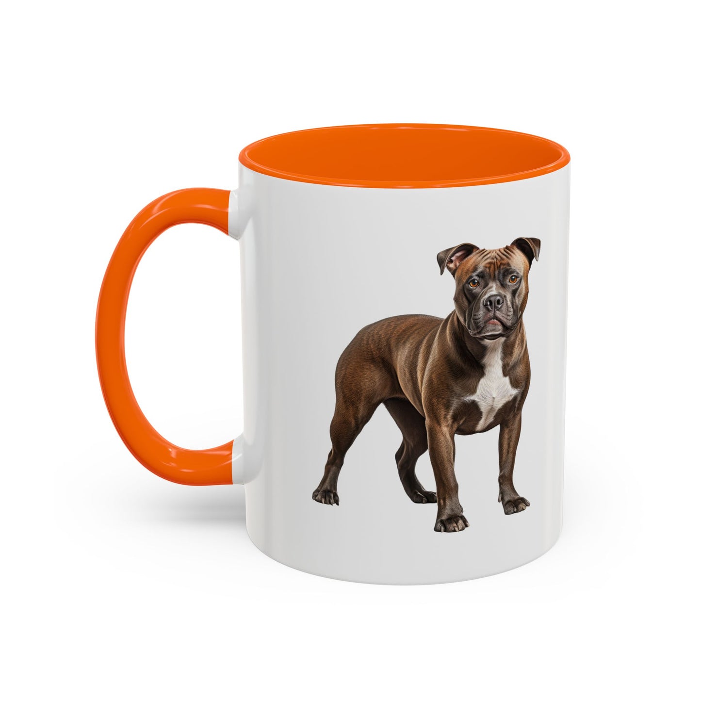 staffordshire-bull-terrier Accent Coffee Mug — Cute Brown Boxer Dog Illustration (11/15 oz)