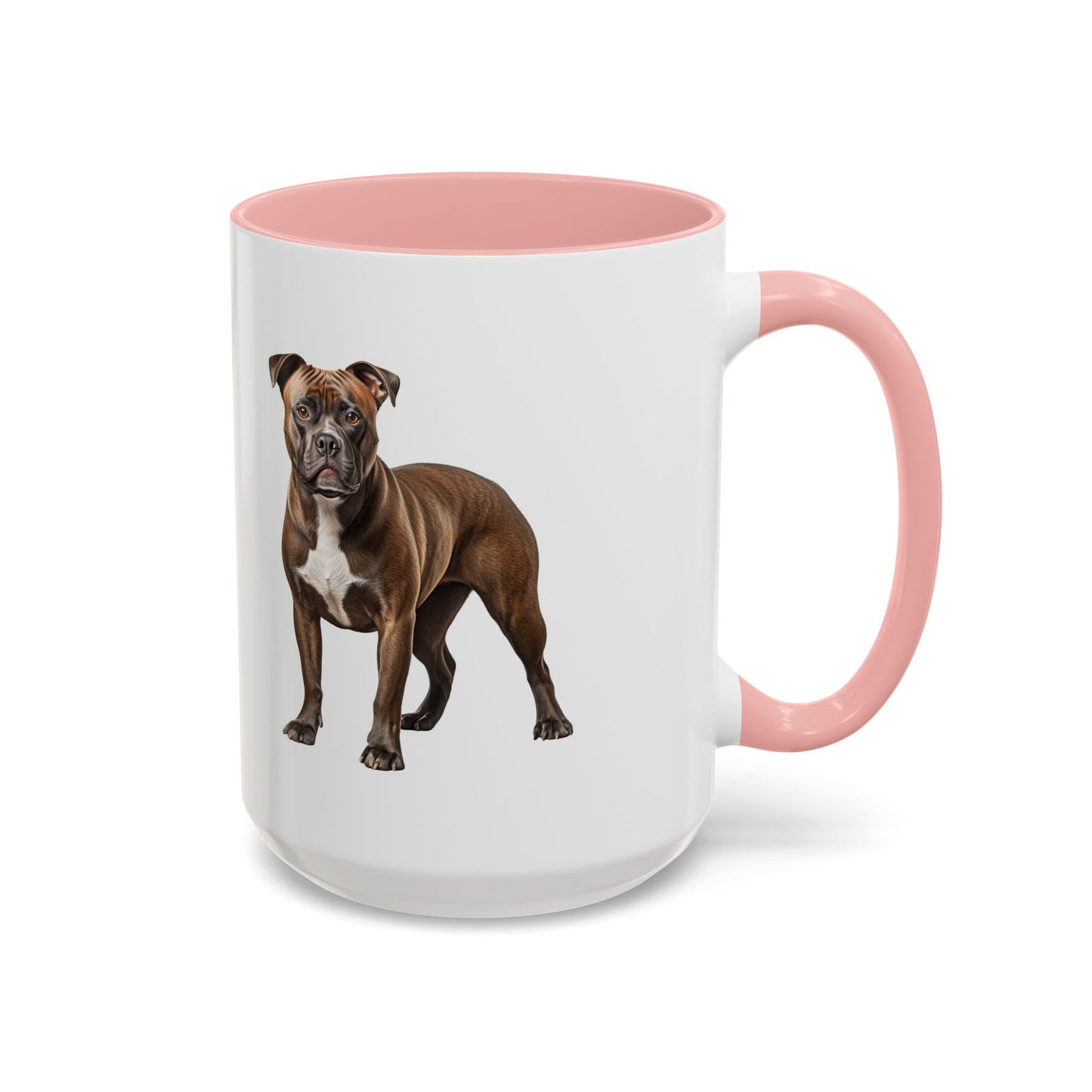 staffordshire-bull-terrier Accent Coffee Mug — Cute Brown Boxer Dog Illustration (11/15 oz)