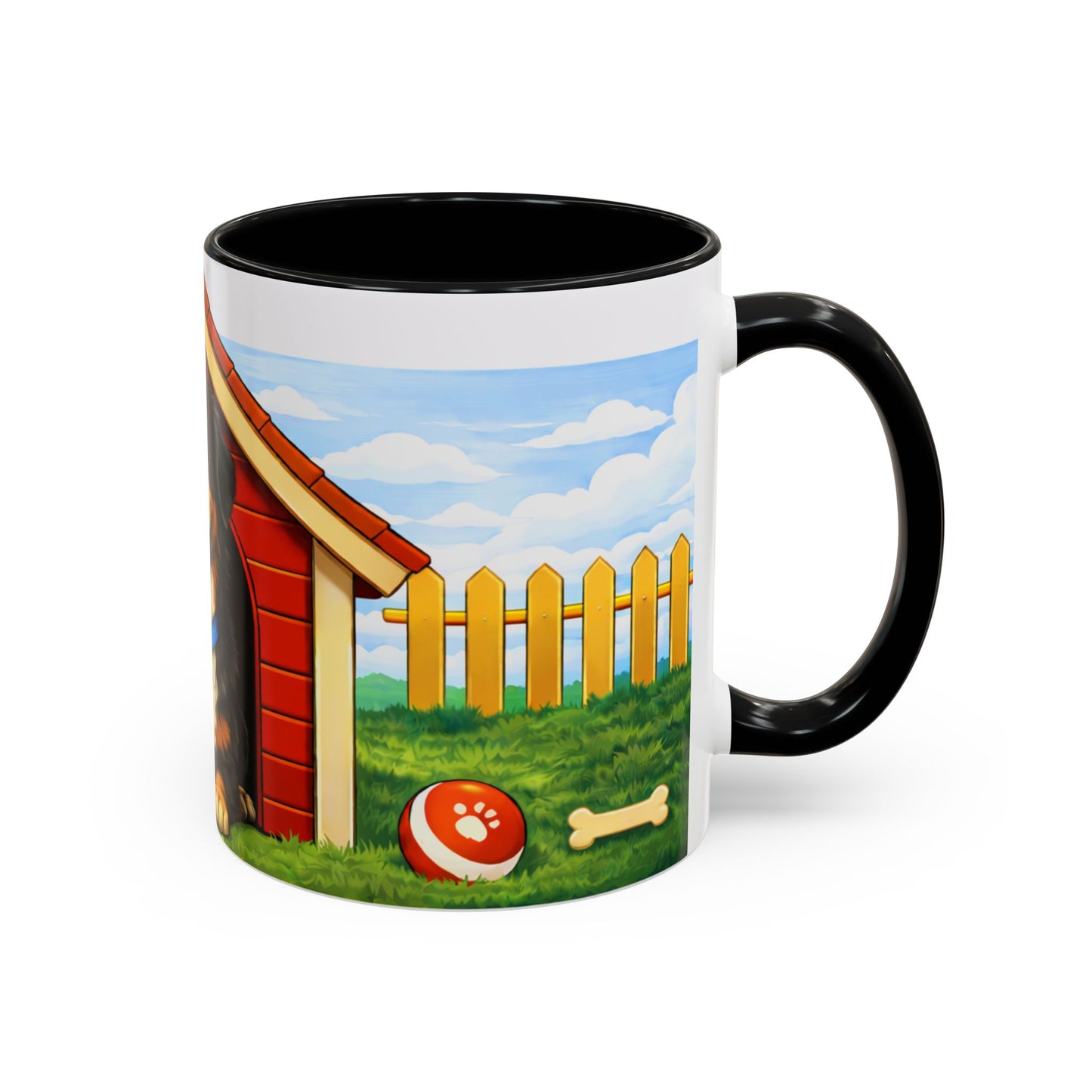 Bernese Mountain — Red Doghouse Accent Mug (11oz/15 oz)