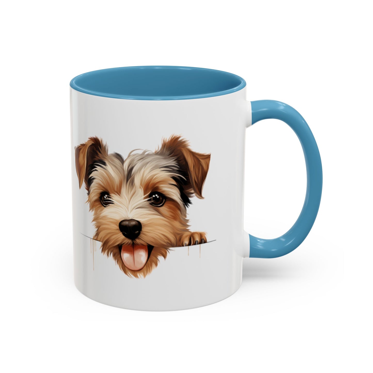 Biewer Terrier Coffee Mug — Cute Peekaboo Puppy Accent Mug (11/15oz)