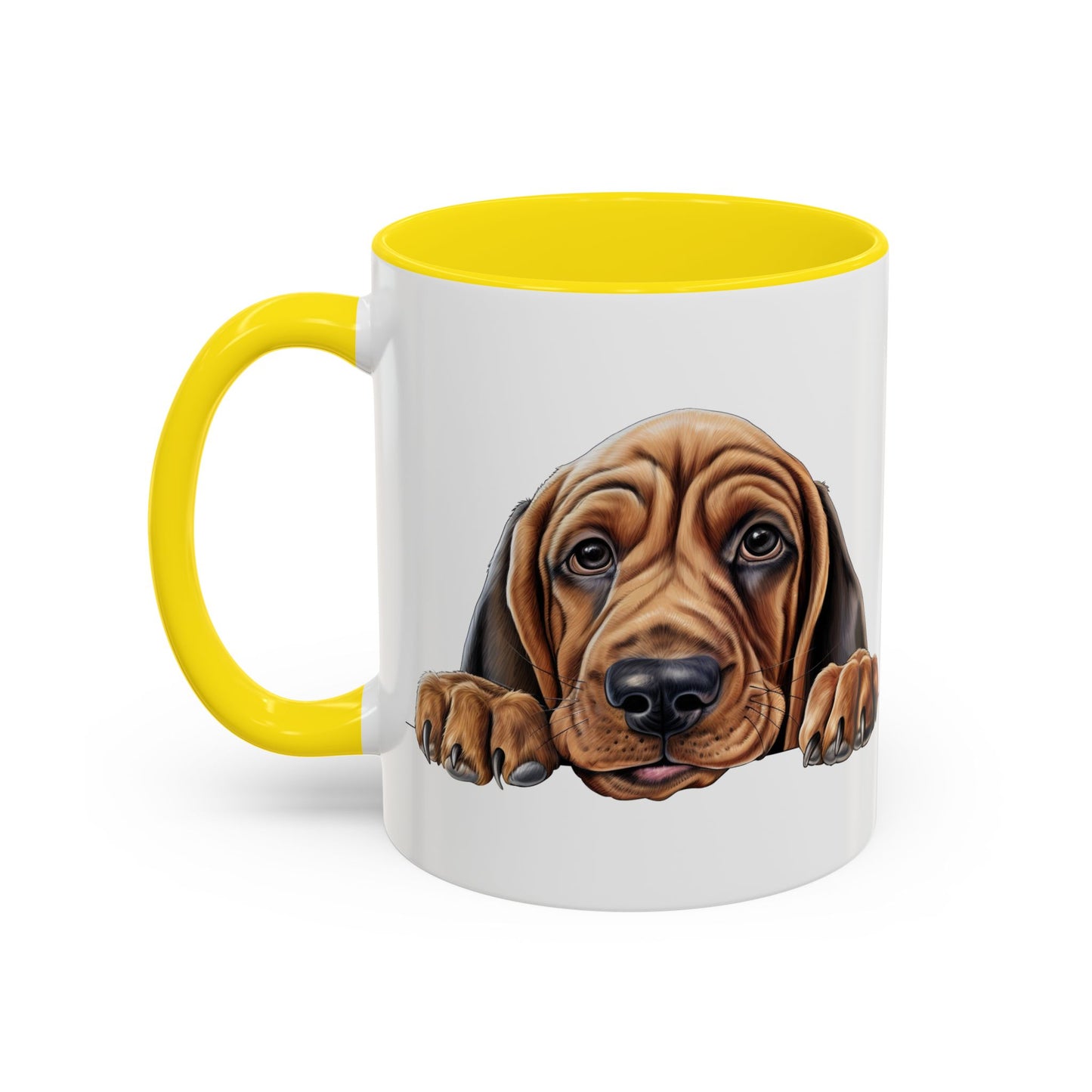 Bloodhound Dog Accent Coffee Mug - Cute Peeking Puppy 11/15oz