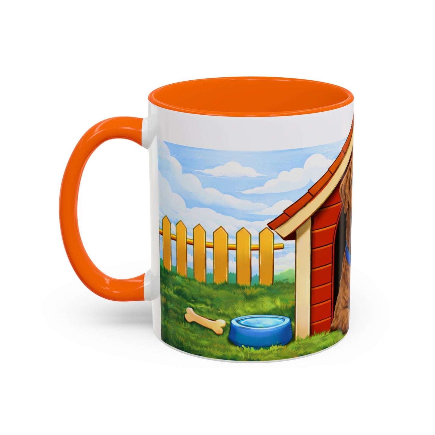 Chesapeake Bay Retriever — Red Doghouse Design Accent Mug (11oz/15 oz)