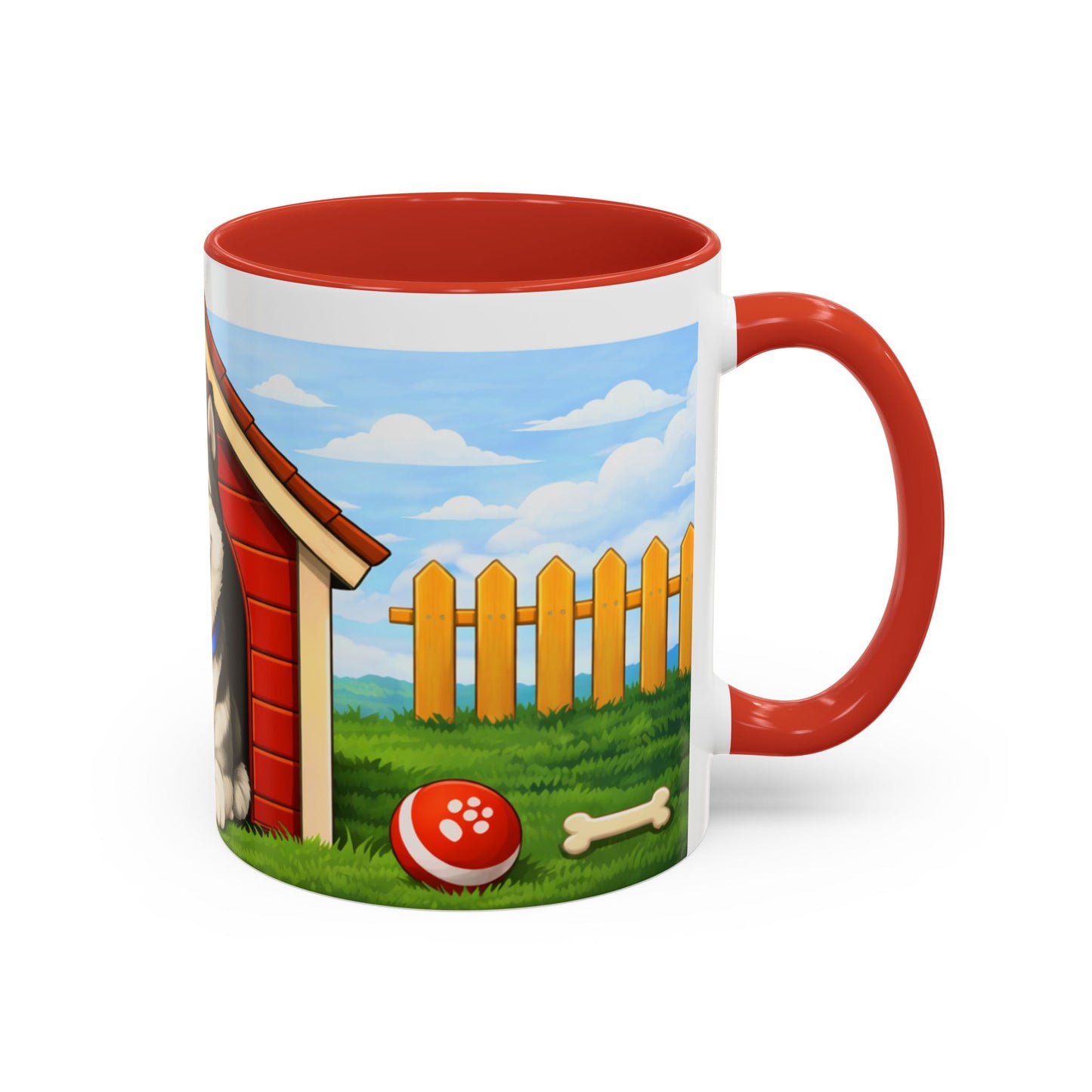 Alaskan Malamute : Red Dog House Mug (11oz/15oz)