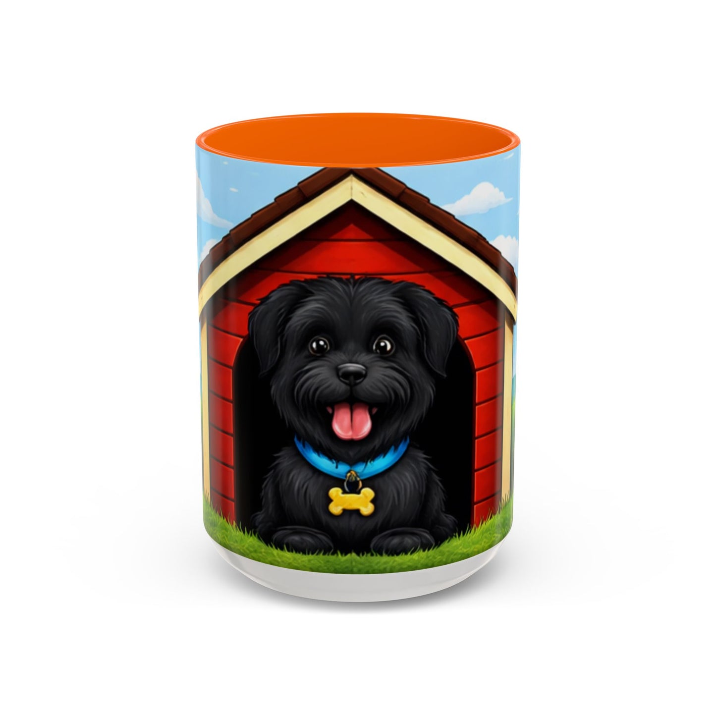 Boston Terrier Dog Mug — "Red Dog House" Accent Coffee Cup (11/15oz)