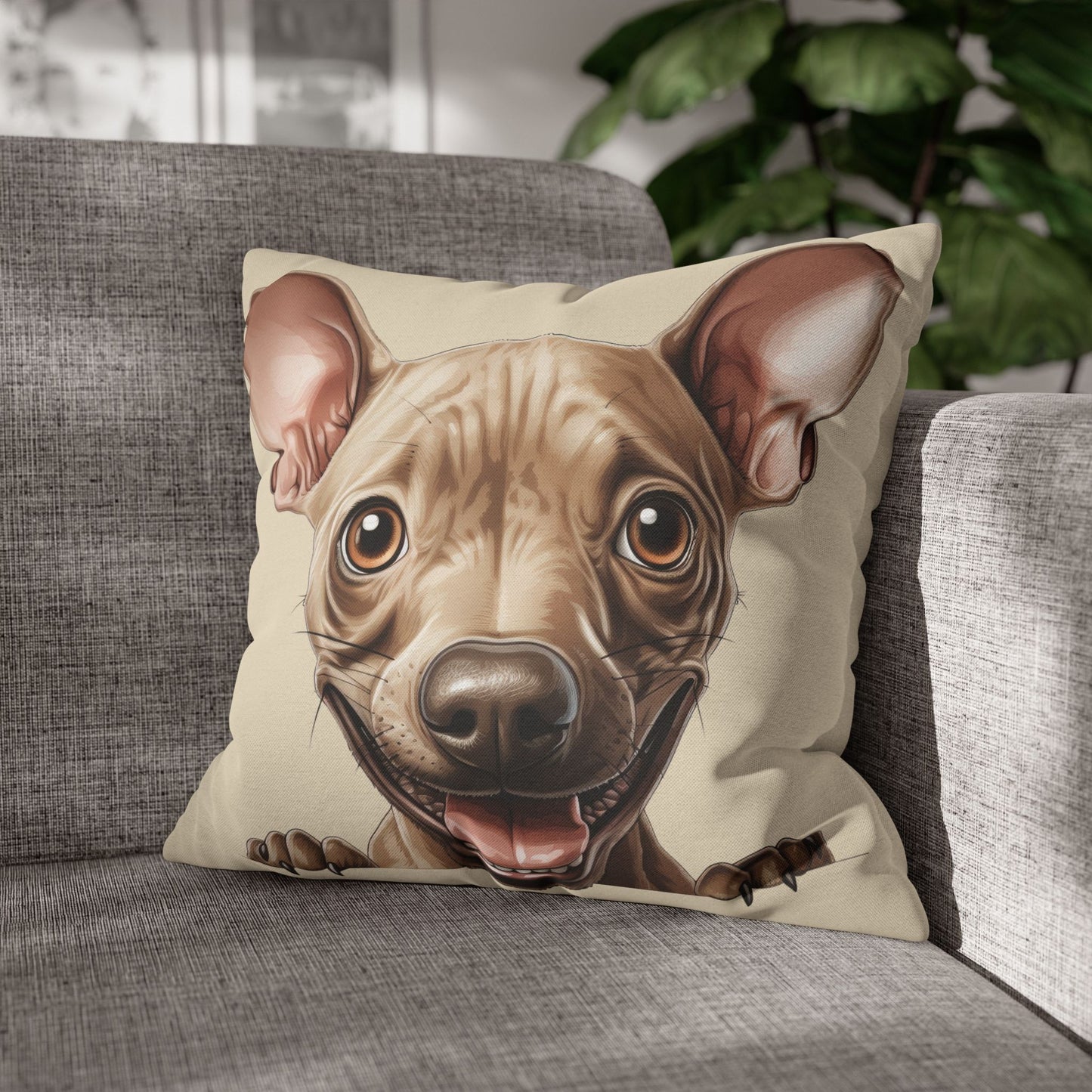 American Hairless Terrier Throw Pillowcase — Decorative Dog Pillow Cover