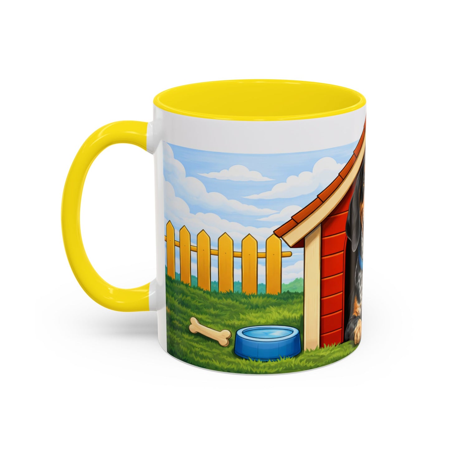 Bluetick Coonhound — Red Doghouse Accent Mug (11/15oz)