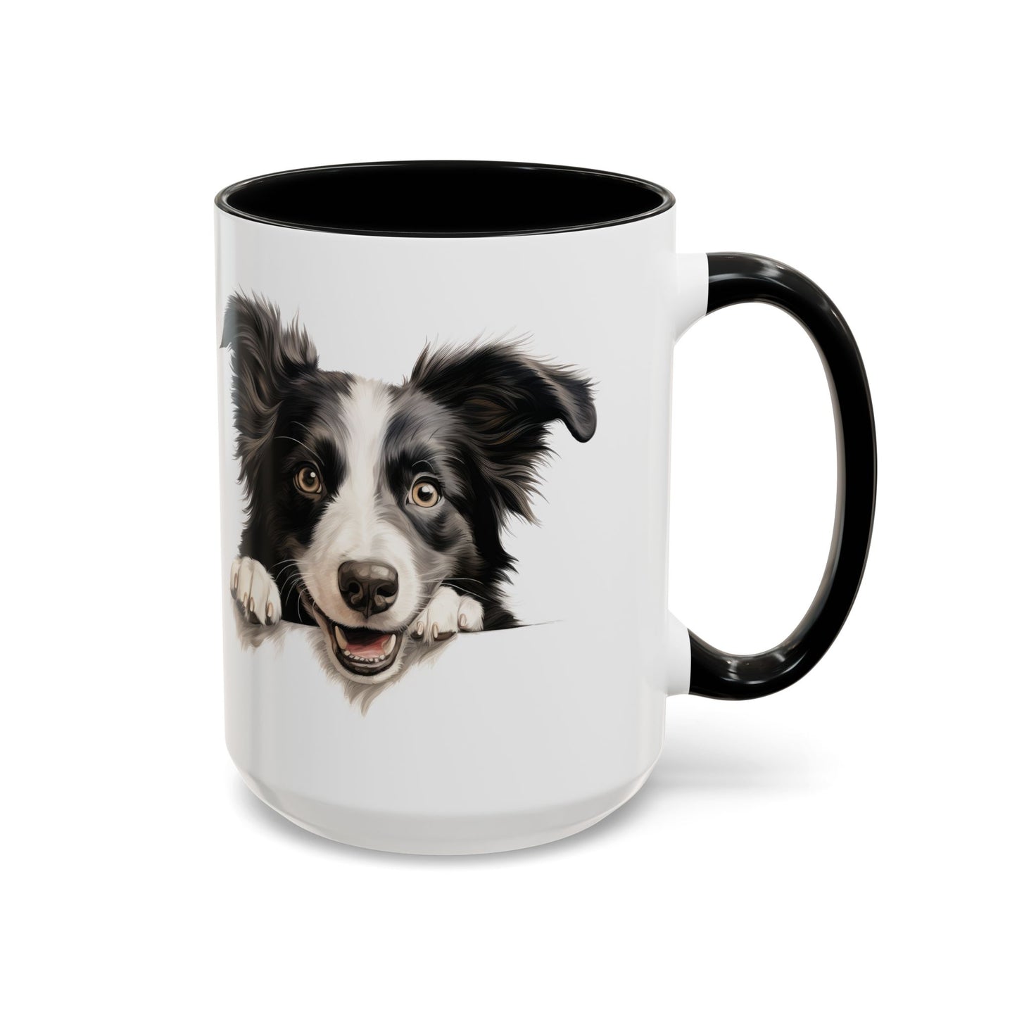 Border Collie Peek Coffee Mug — Cute Dog Lover Accent Mug (11/15oz)