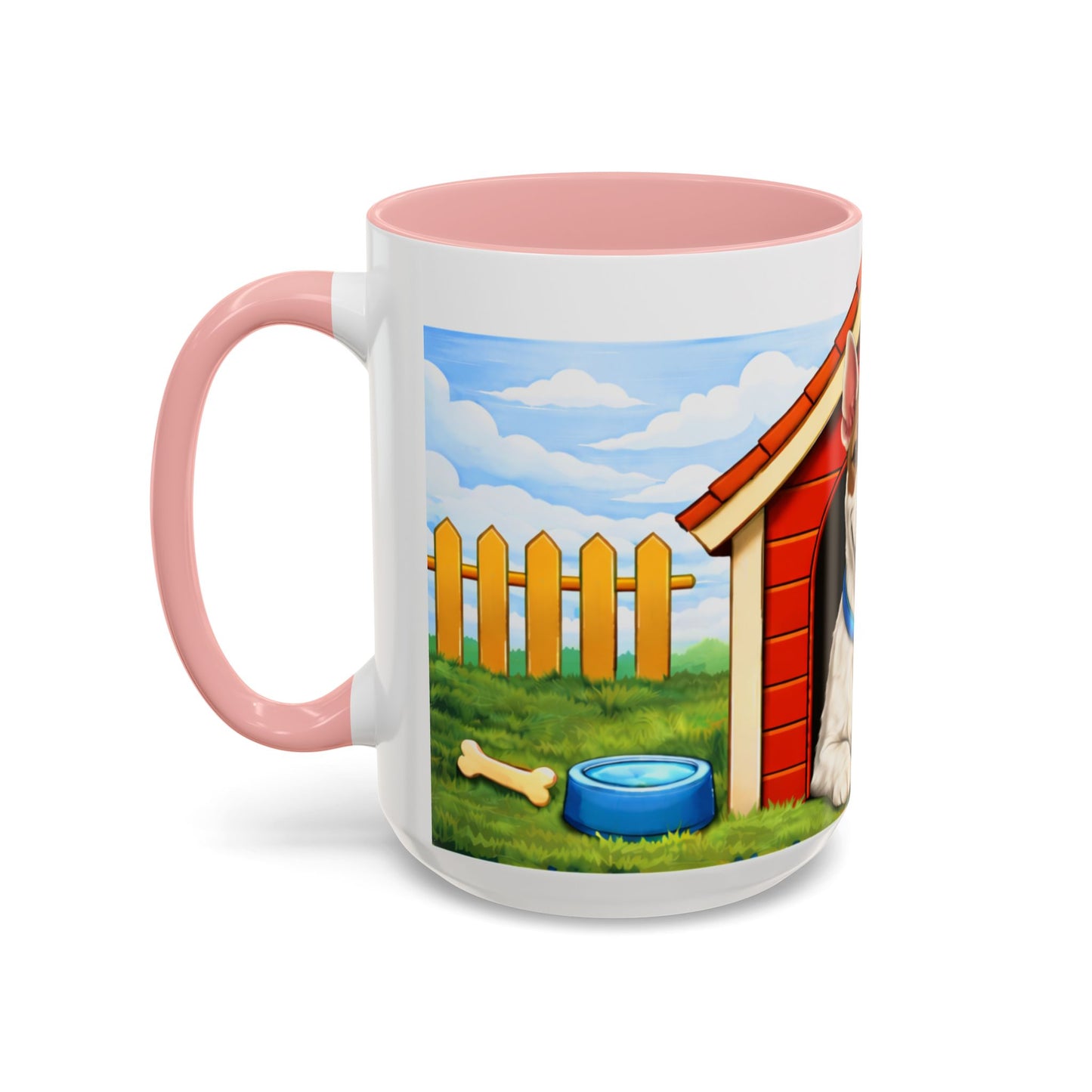 Bull Terrier — Red Doghouse Accent Mug (11/15oz)