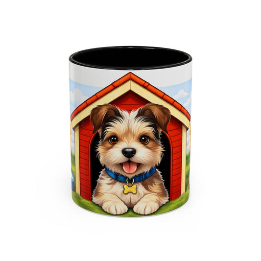 Biewer Terrier – Red Doghouse Design Accent Mug (11oz/15oz)