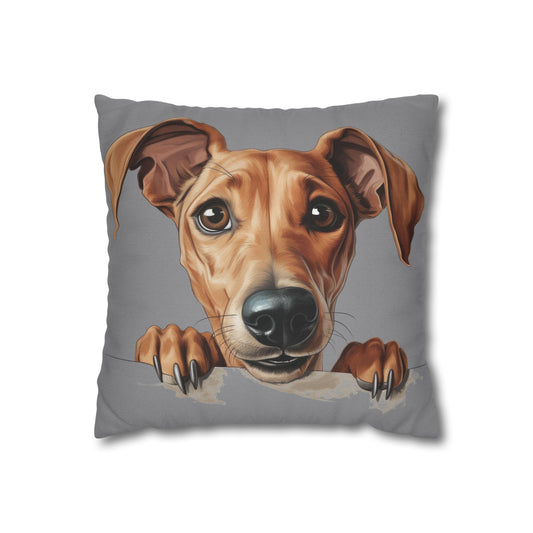 Azawakh Peeking Dog Decorative Pillowcase – Whimsical Puppy Throw Pillow Cover