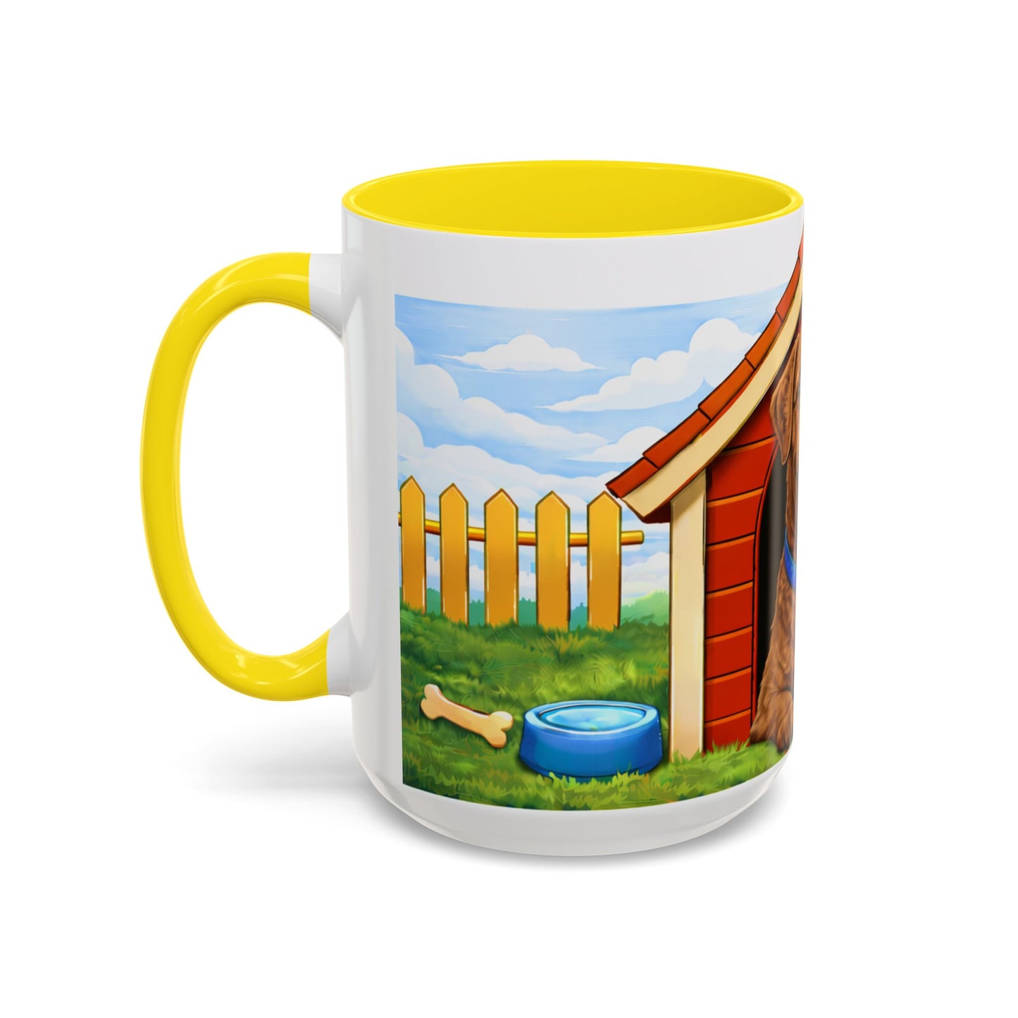 Chesapeake Bay Retriever — Red Doghouse Design Accent Mug (11oz/15 oz)
