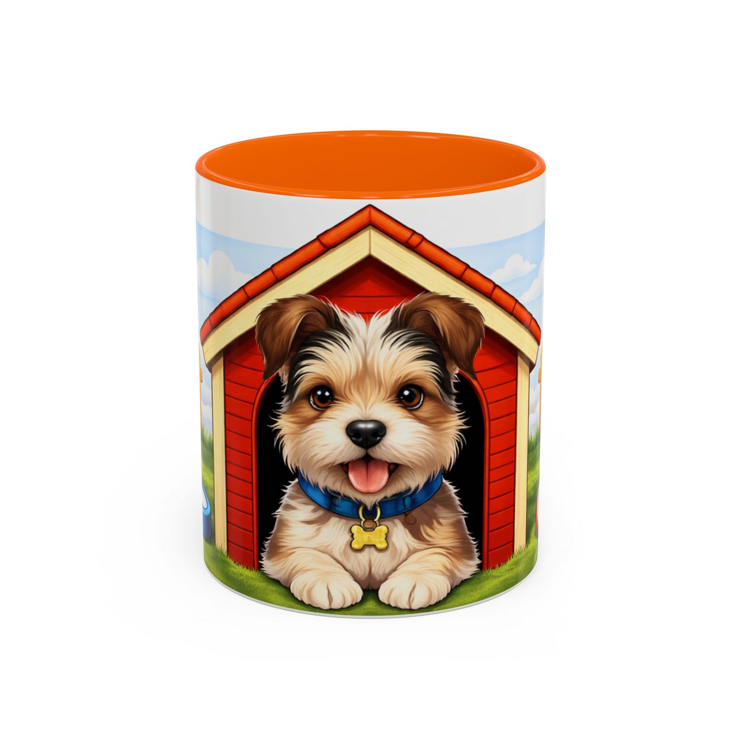 Biewer Terrier – Red Doghouse Design Accent Mug (11oz/15oz)