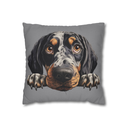 Bluetick Coonhound Dog Throw Pillowcase — Cute Puppy Decorative Cushion Cover