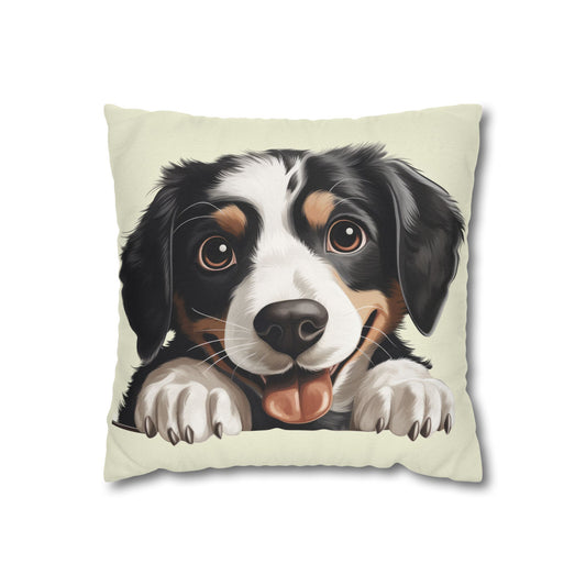 Appenzeller Sennenhund Throw Pillowcase — Adorable Dog Face Decorative Cushion Cover