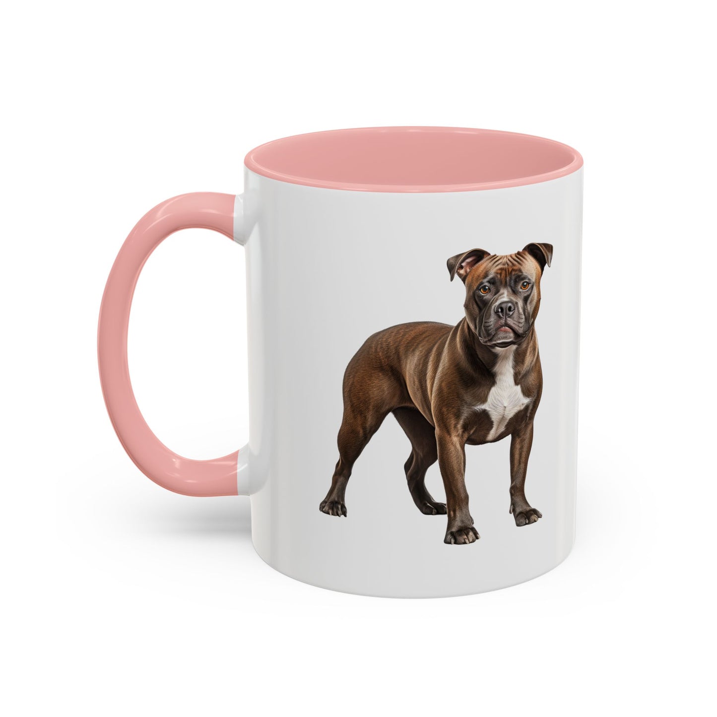 staffordshire-bull-terrier Accent Coffee Mug — Cute Brown Boxer Dog Illustration (11/15 oz)