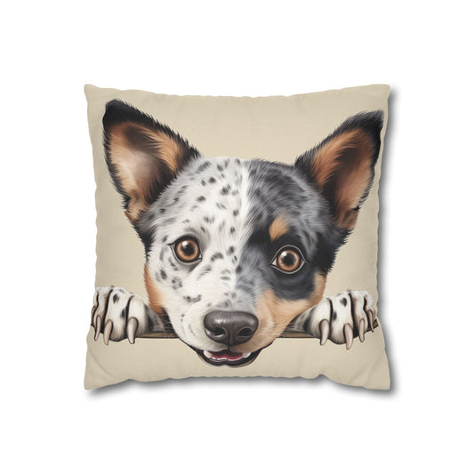 Australian Stumpy Tail Cattle Dog Throw Pillowcase — Cute Puppy Decorative Square Pillow Cover