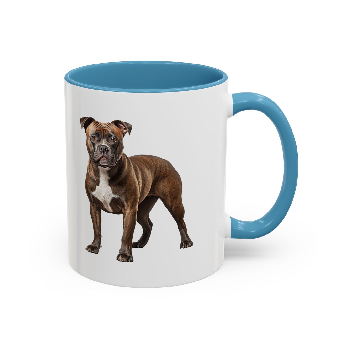 staffordshire-bull-terrier Accent Coffee Mug — Cute Brown Boxer Dog Illustration (11/15 oz)