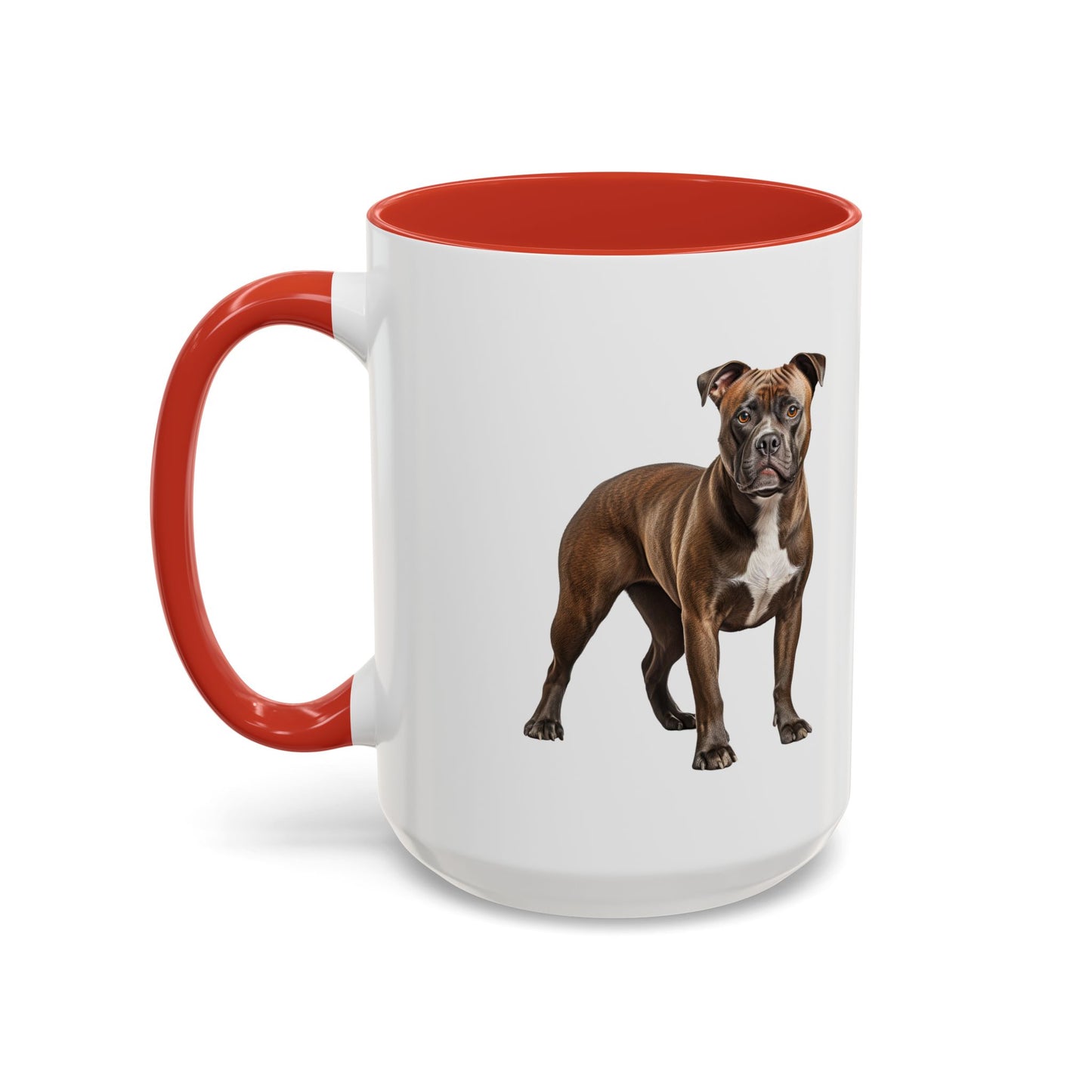 staffordshire-bull-terrier Accent Coffee Mug — Cute Brown Boxer Dog Illustration (11/15 oz)