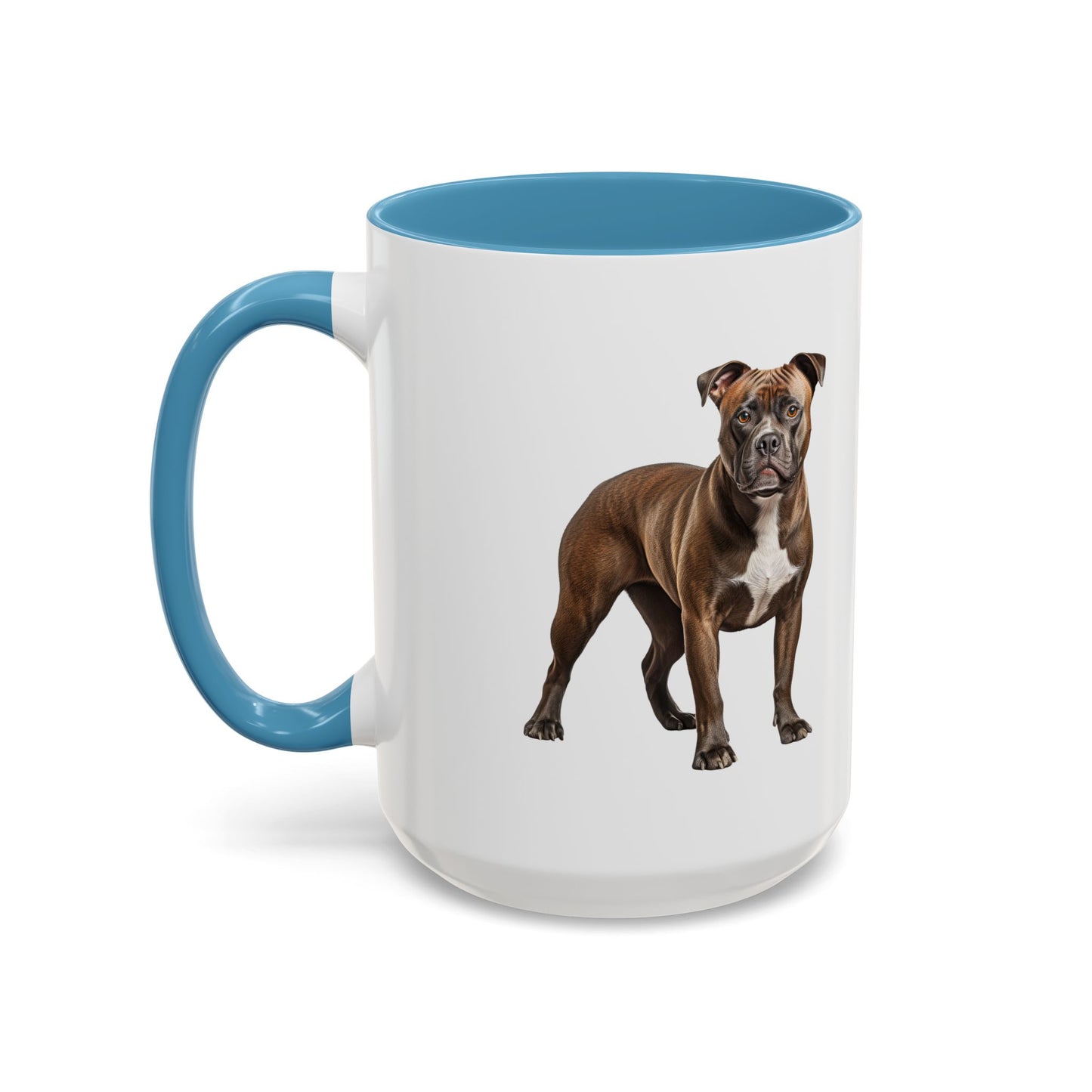 staffordshire-bull-terrier Accent Coffee Mug — Cute Brown Boxer Dog Illustration (11/15 oz)