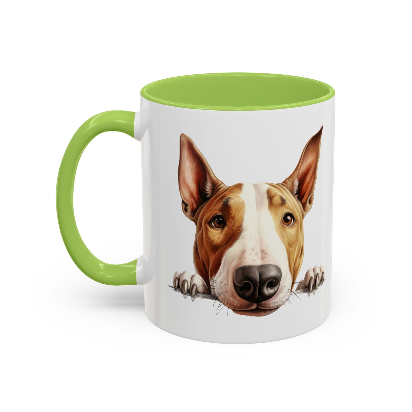 Bull Terrier Peek Coffee Mug — Cute Dog Lover Gift (11/15oz)