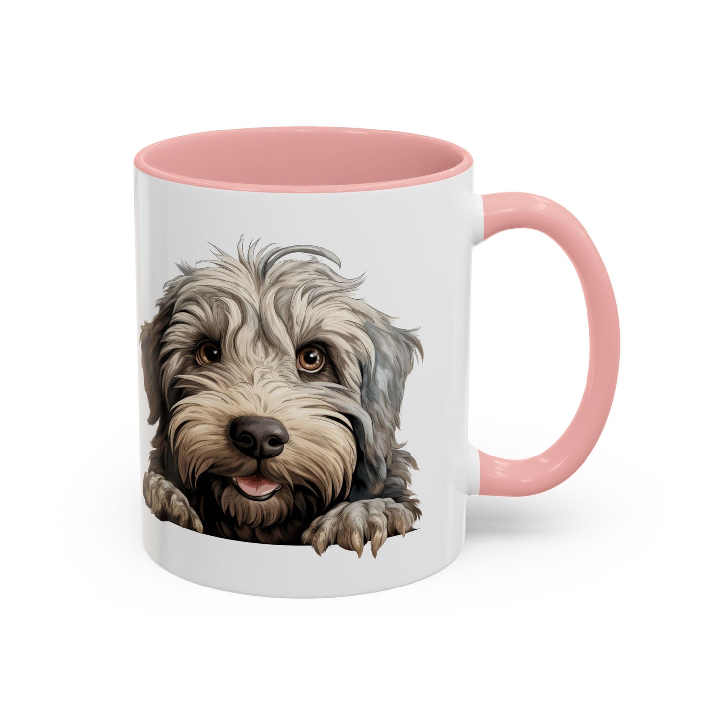 Bergamasco Dog Accent Coffee Mug – Adorable Paw & Face Design (11/15 oz)