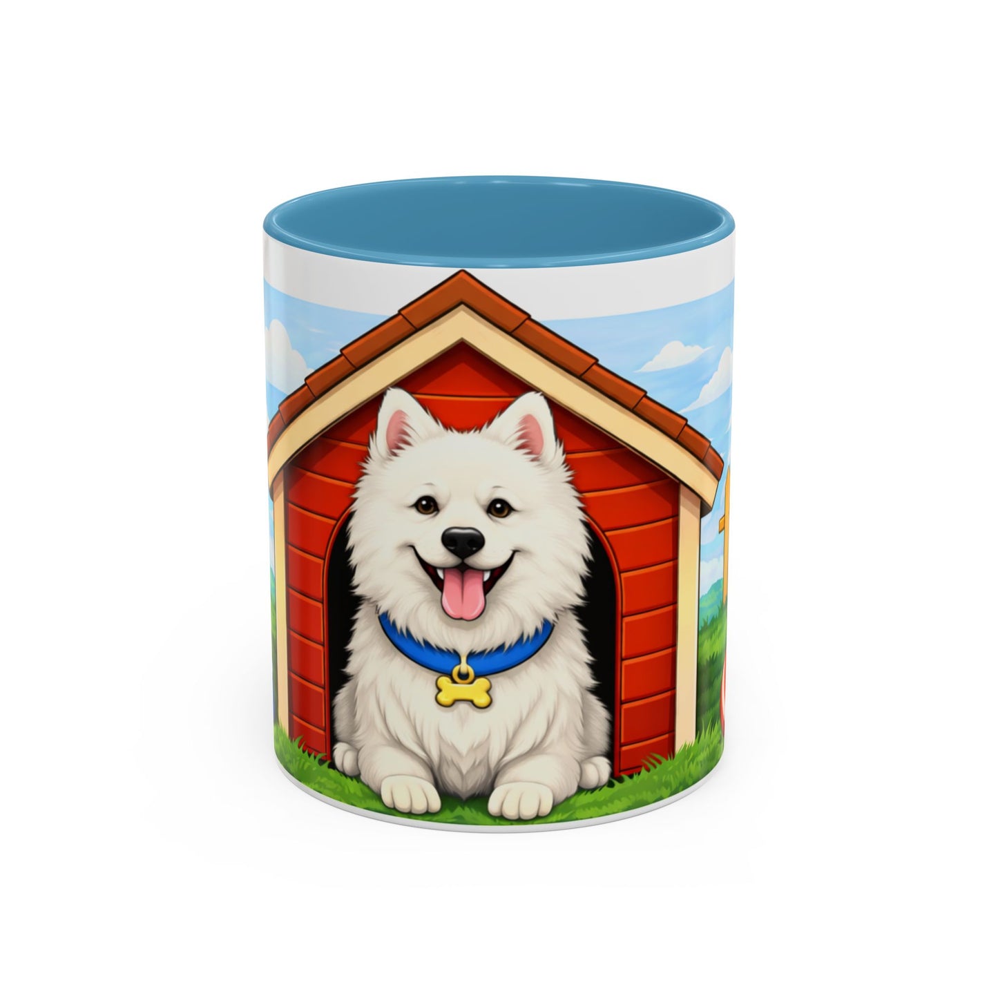 American Eskimo — Red Doghouse Accent Coffee Cup (11/15oz)