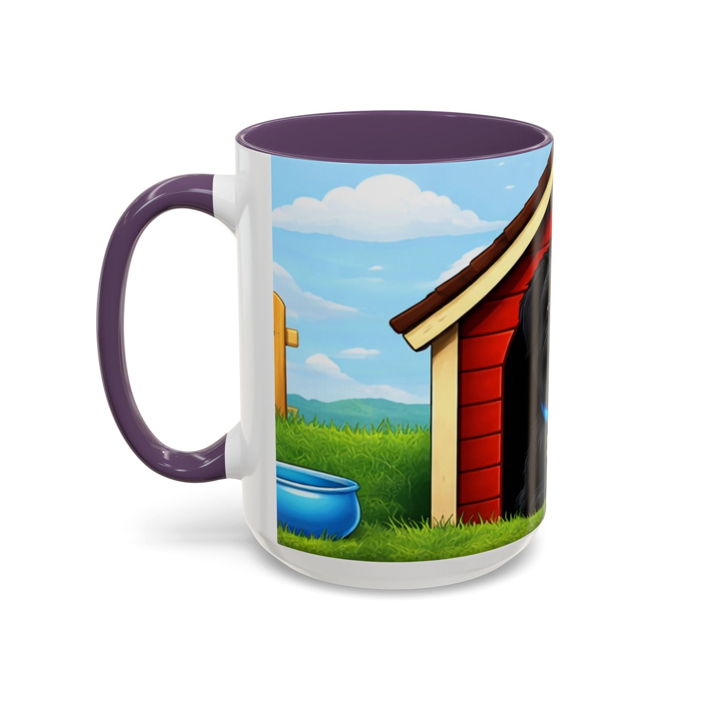 Boston Terrier Dog Mug — "Red Dog House" Accent Coffee Cup (11/15oz)