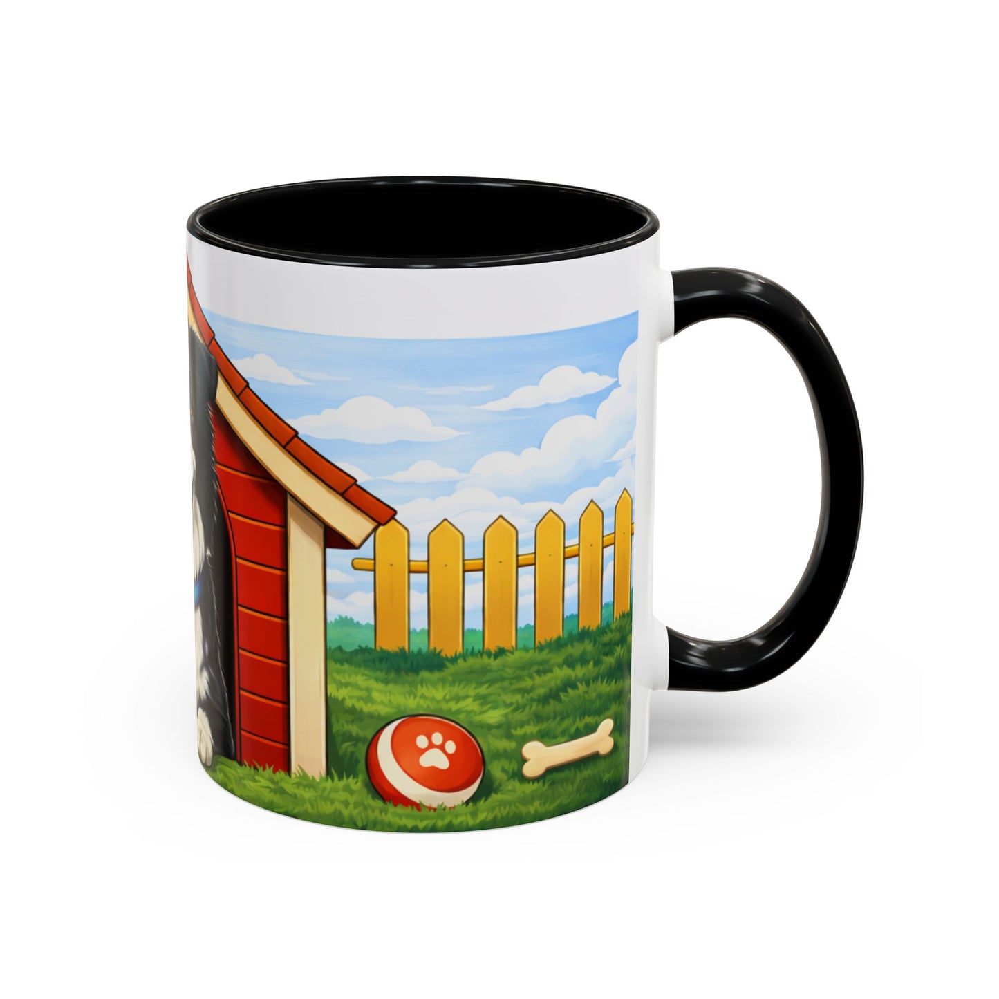 Border Collie  — Red Doghouse Accent Mug (11/15 oz)