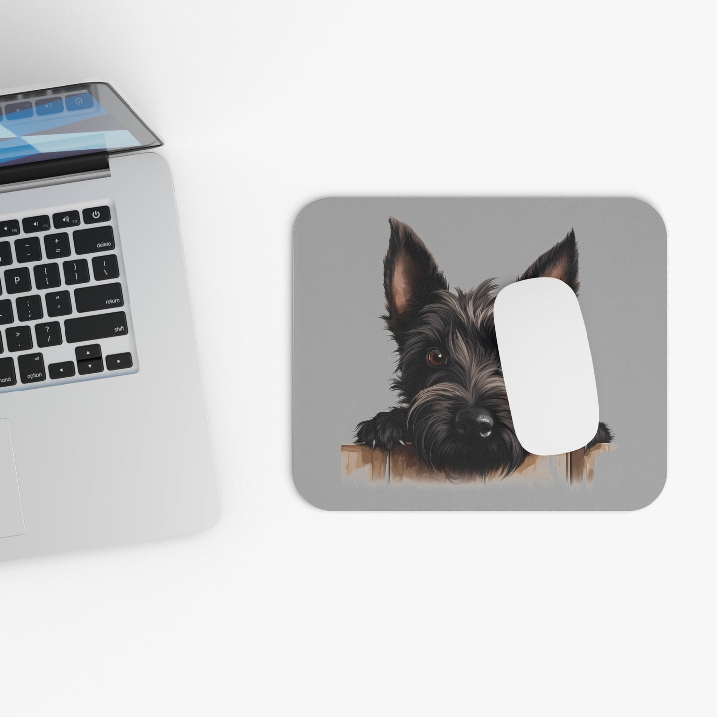 Scottish Terrier Mouse Pad - Light Grey