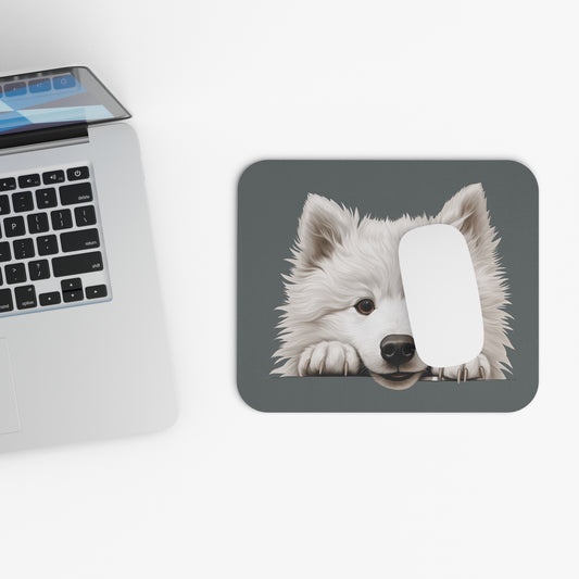 Samoyed Mouse Pad -Dark Grey