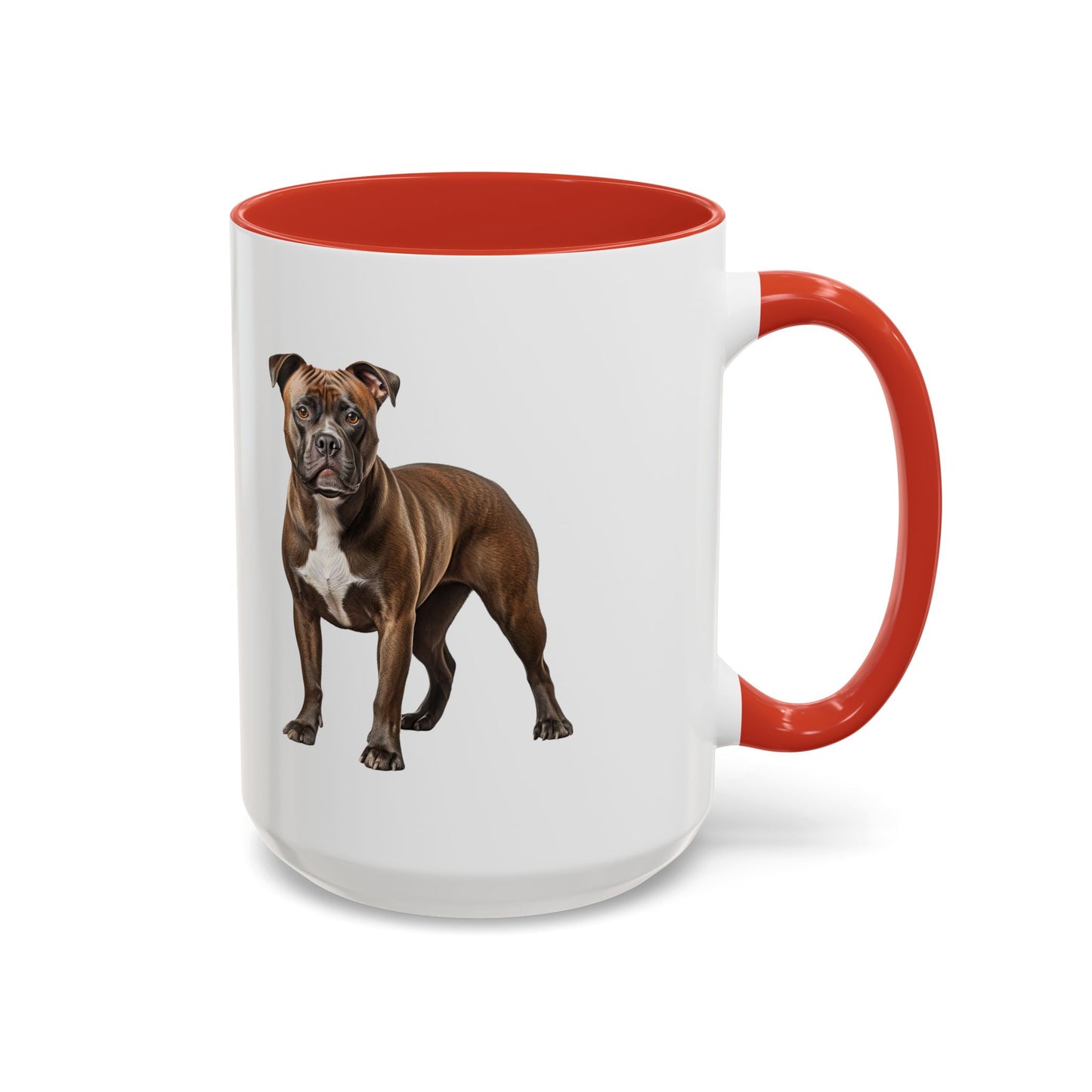 staffordshire-bull-terrier Accent Coffee Mug — Cute Brown Boxer Dog Illustration (11/15 oz)