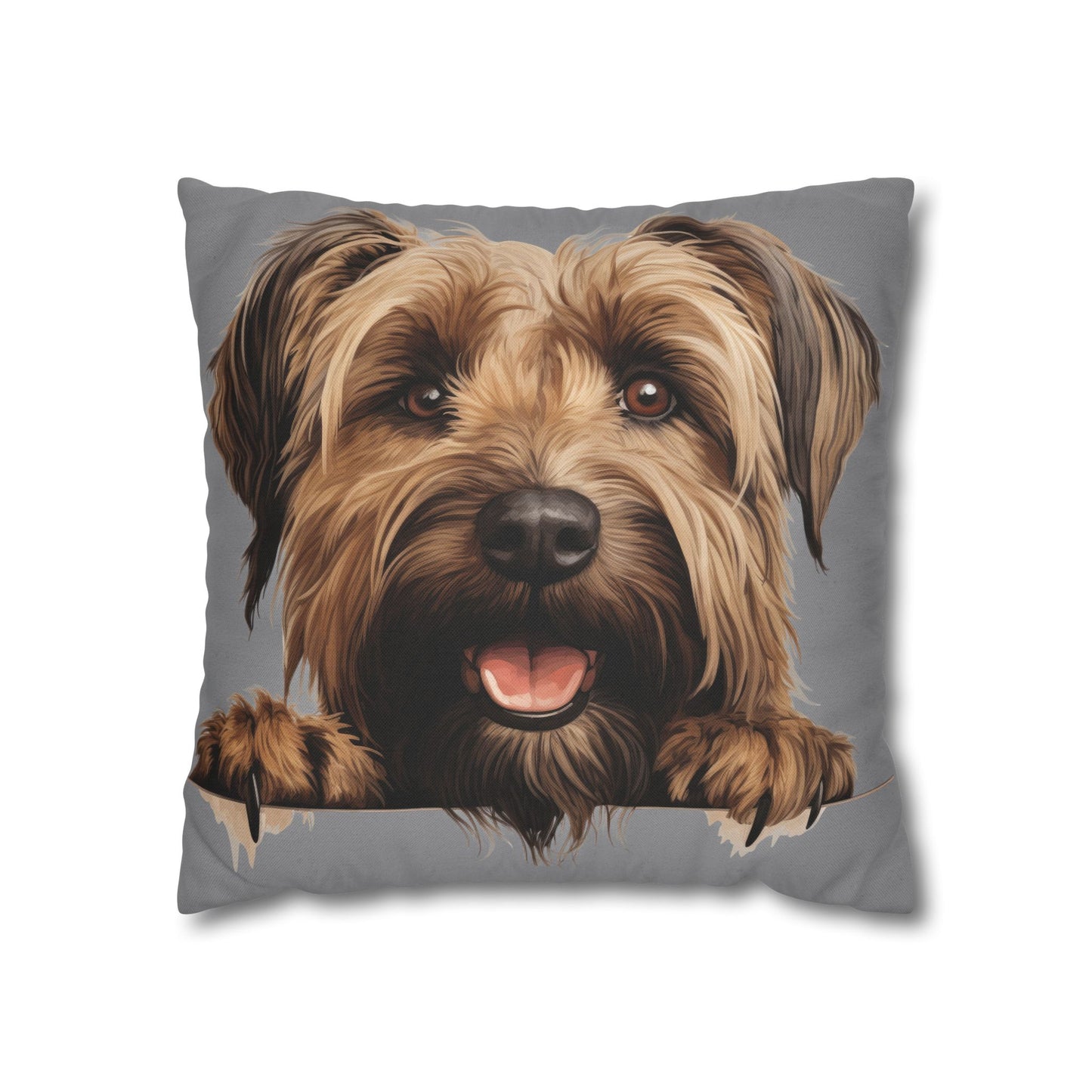 Briard Dog Pillow Cover — Happy Pup Throw Pillowcase
