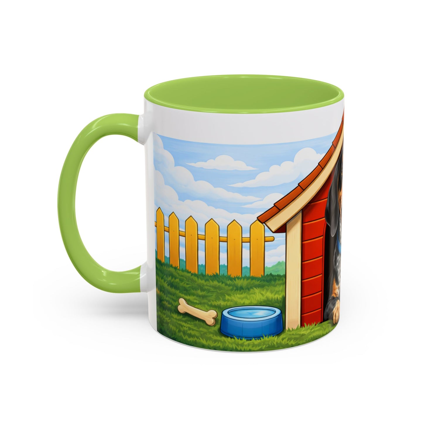 Bluetick Coonhound — Red Doghouse Accent Mug (11/15oz)