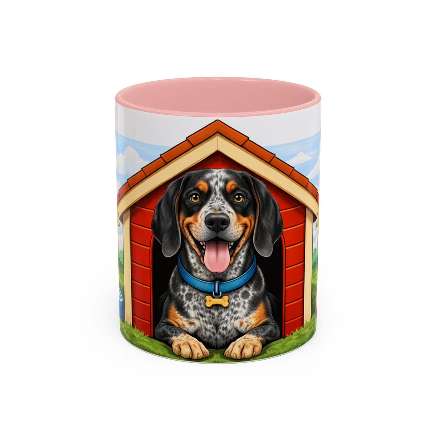 Bluetick Coonhound — Red Doghouse Accent Mug (11/15oz)